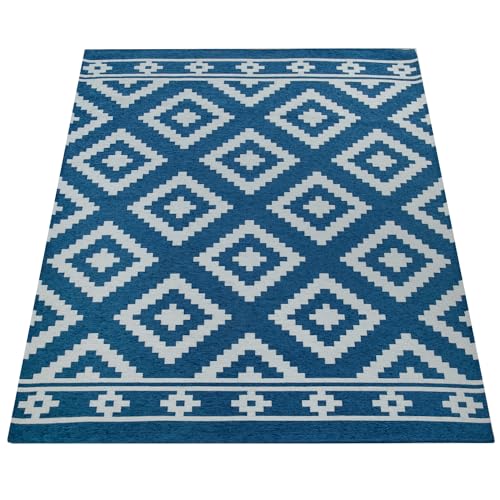 paco-home-teppich-metro-blau-wei-skandi-rauten-80x150-cm image 8