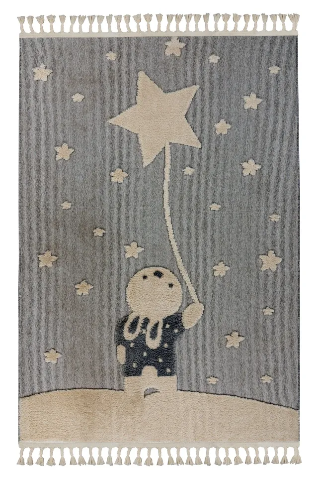 kayoom-modena-418-kinderzimmerteppich-mit-grauem-kindermotiv-kurzflor-9-mm-2200- image 1
