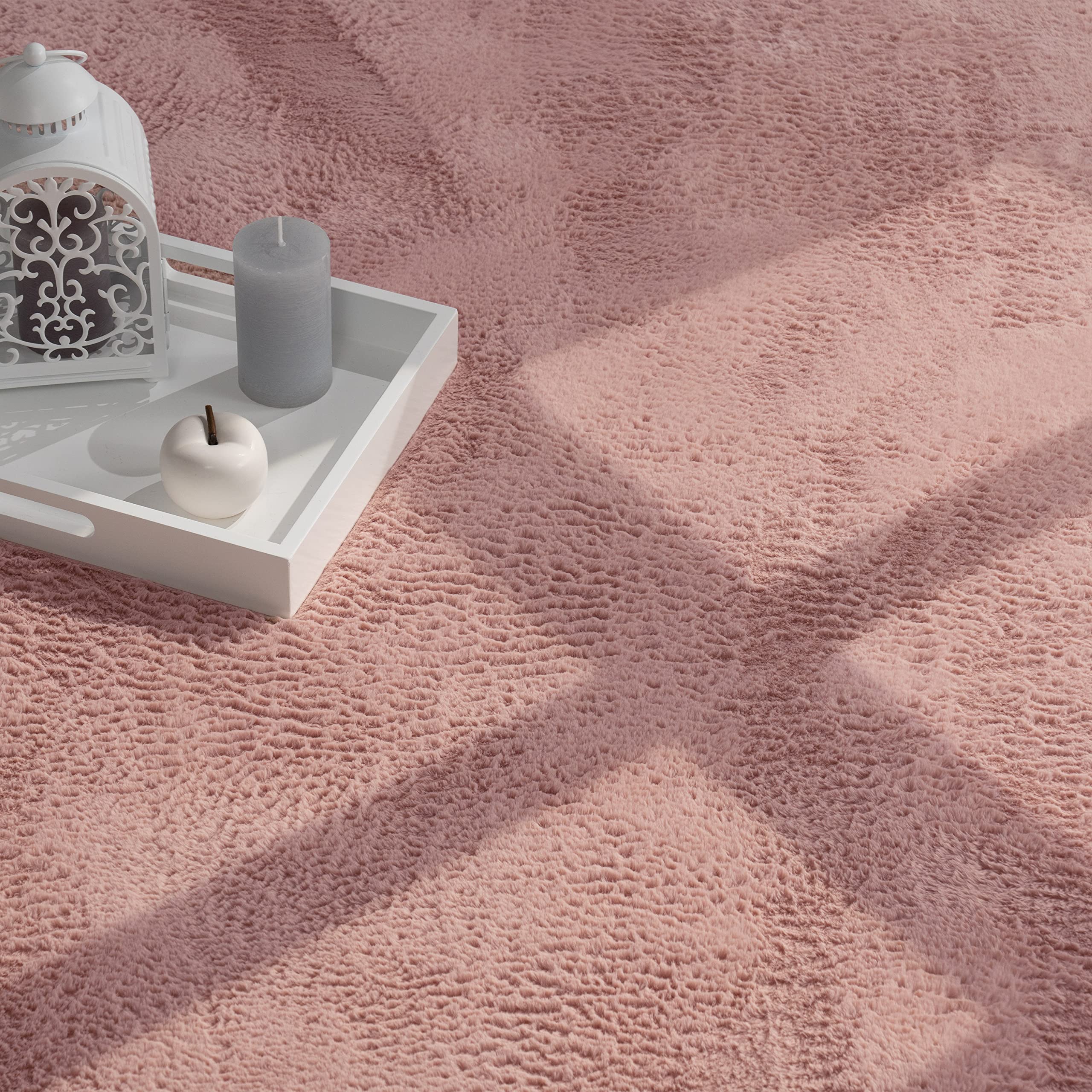 paco-home-hochflor-teppich-rund-rosa-200-cm-flauschig image 3
