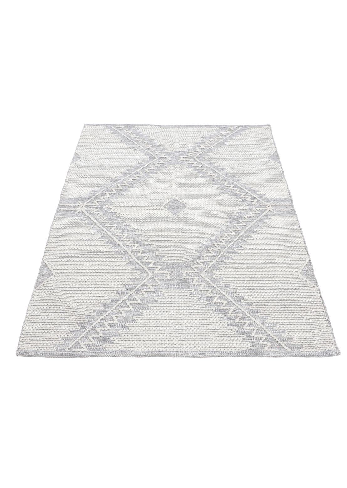 carpetfine-kelim-durry-baumwollteppich-grau-80x150-cm image 4