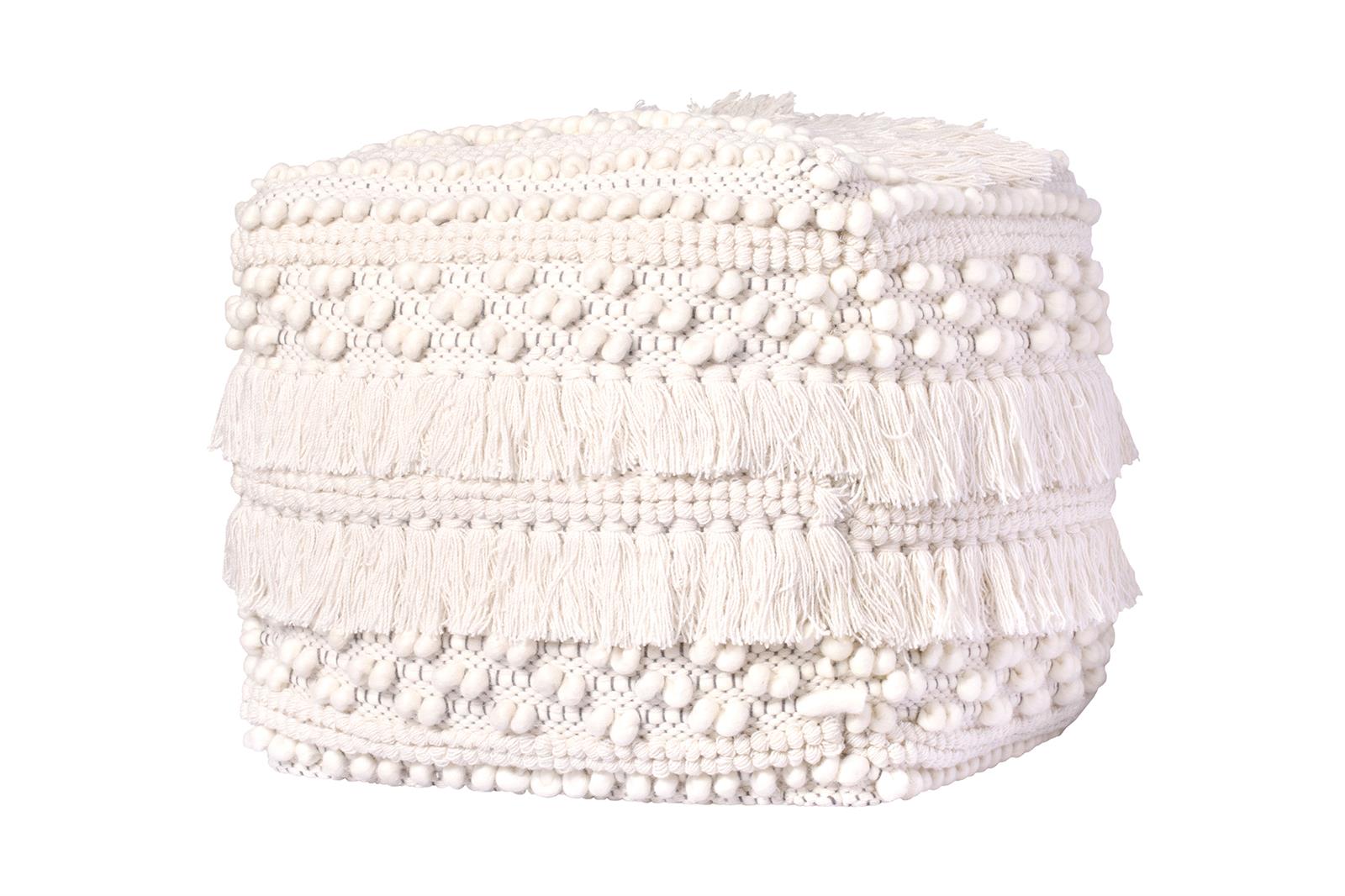 kayoom-bohist-325-pouf-boho-style-hocker-mit-fransen-quasten image 1