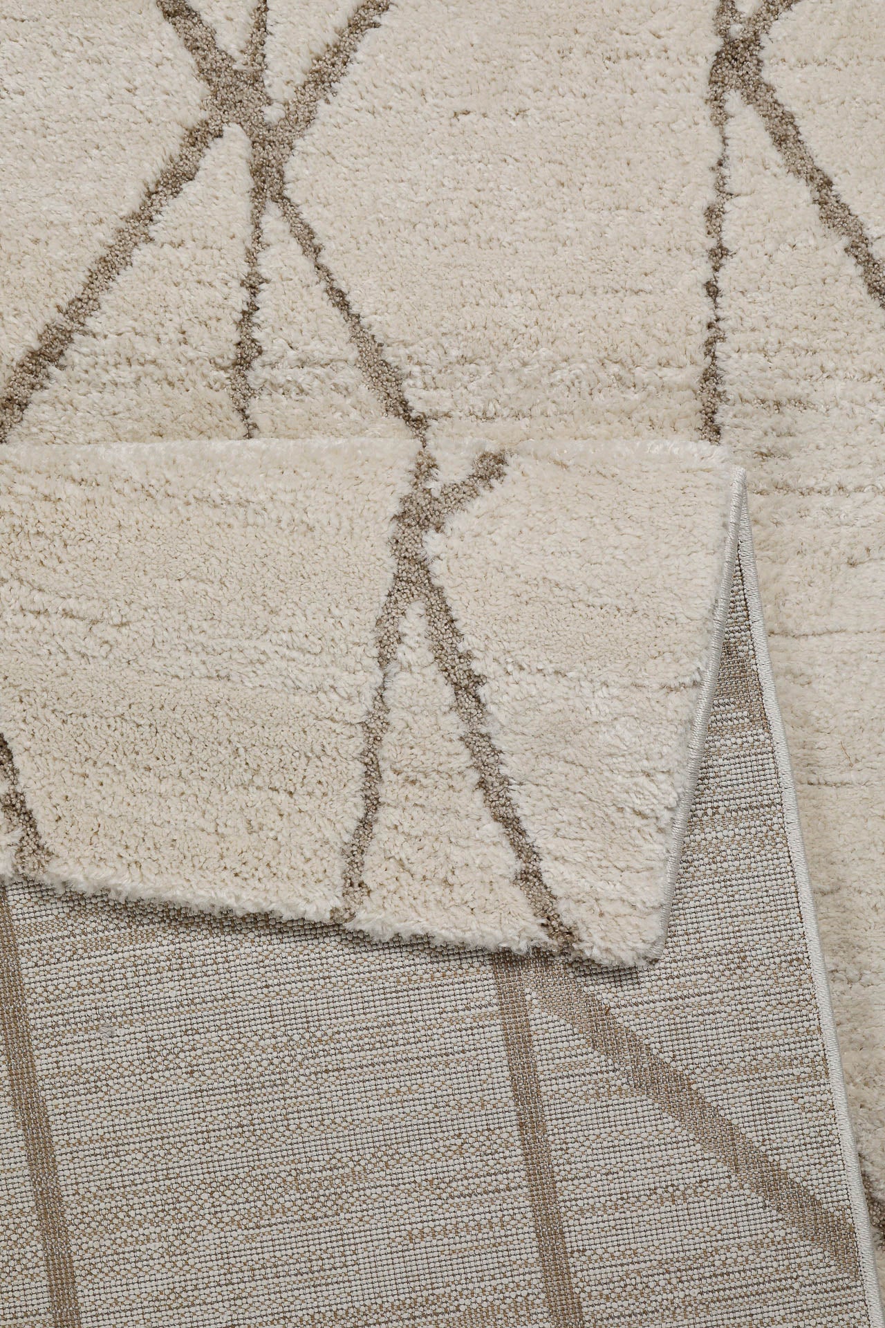 weconhome-kurzflor-teppich-pelle-creme-beige-rauten image 4
