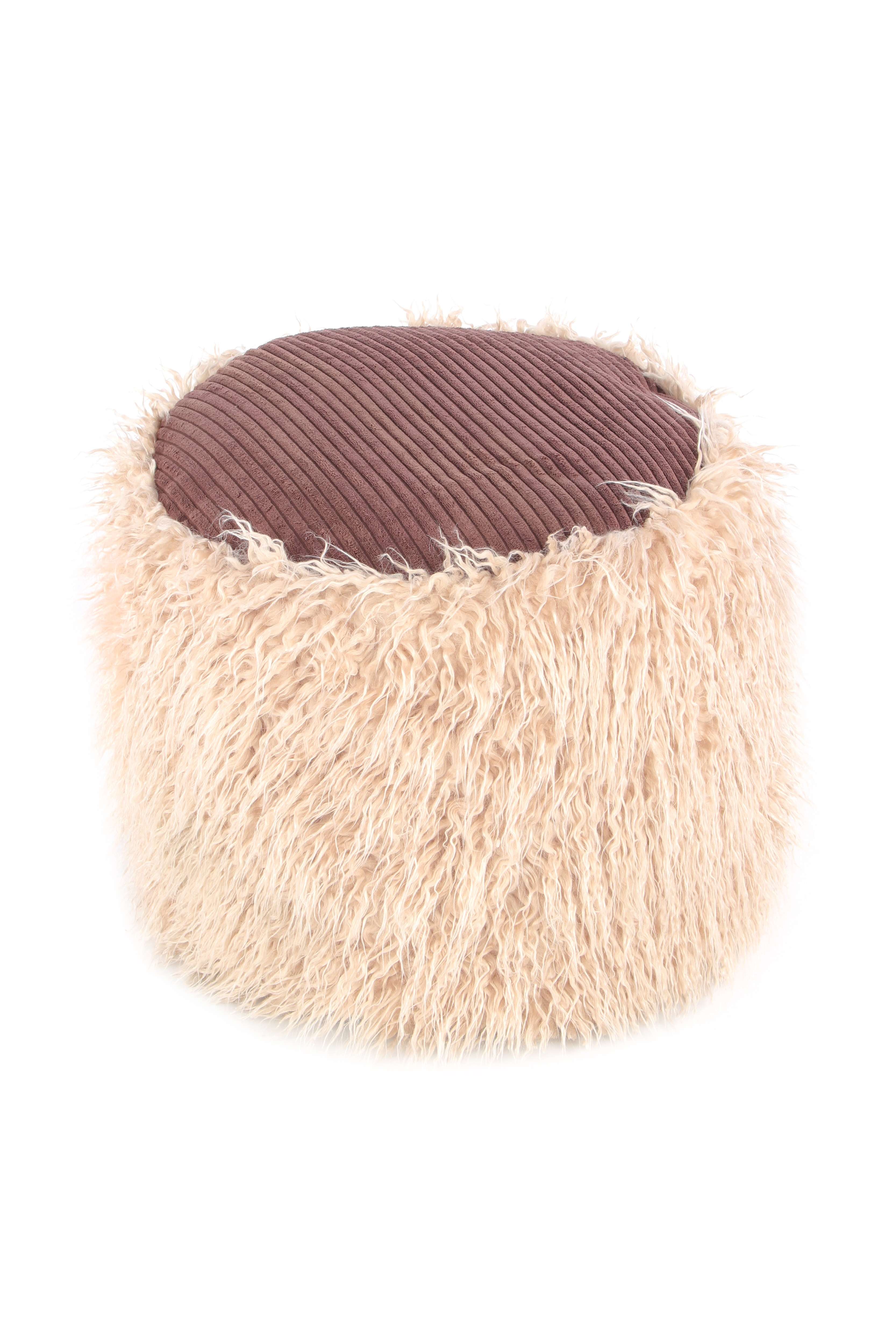 kayoom-fellpouf-bobtail-125-sitzhocker-mit-cord-sitzfl-che-und-felloptik image 2