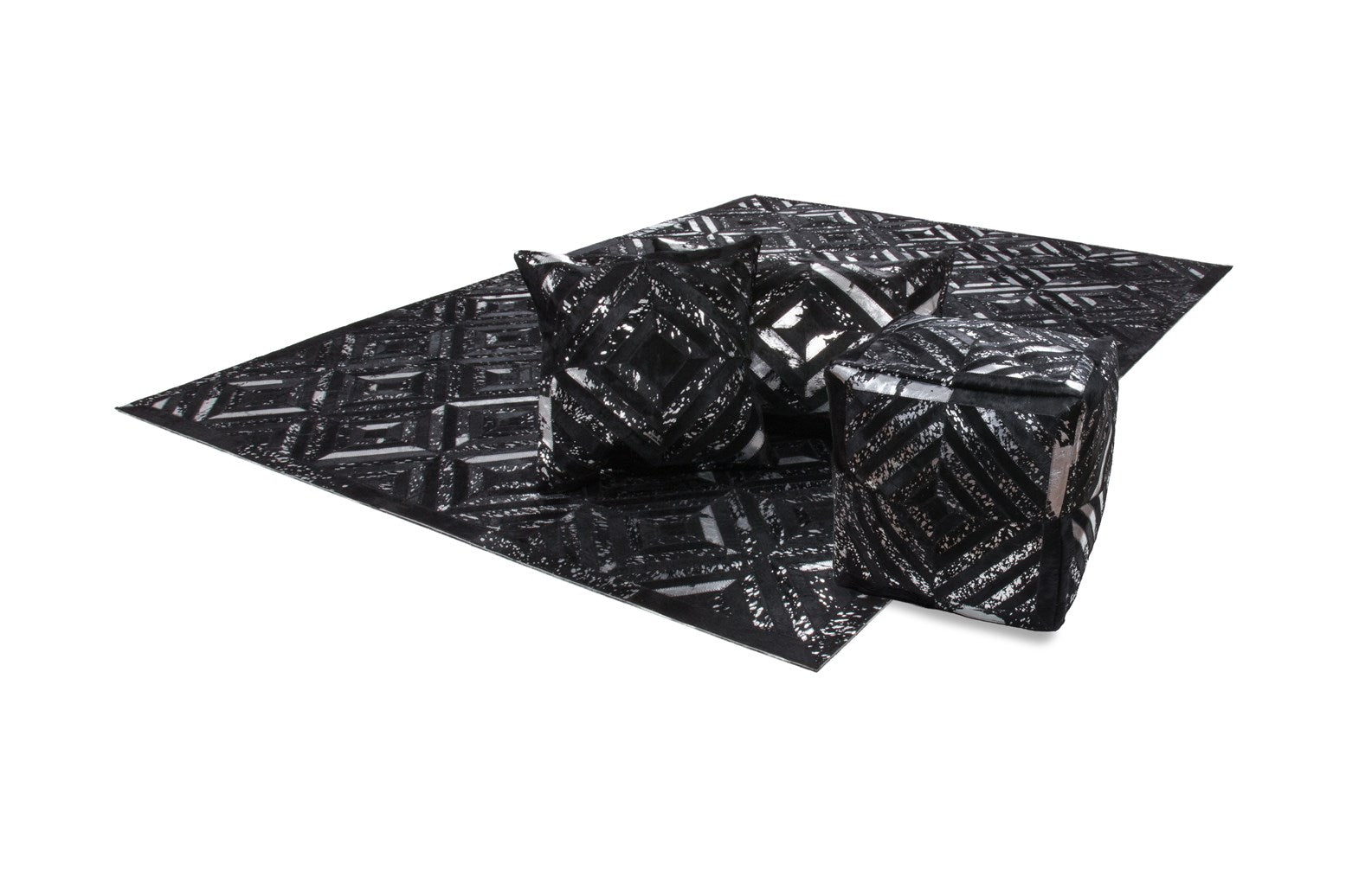 kayoom-spark-pouf-410-leder-sitzkissen-mit-rautenmuster image 6