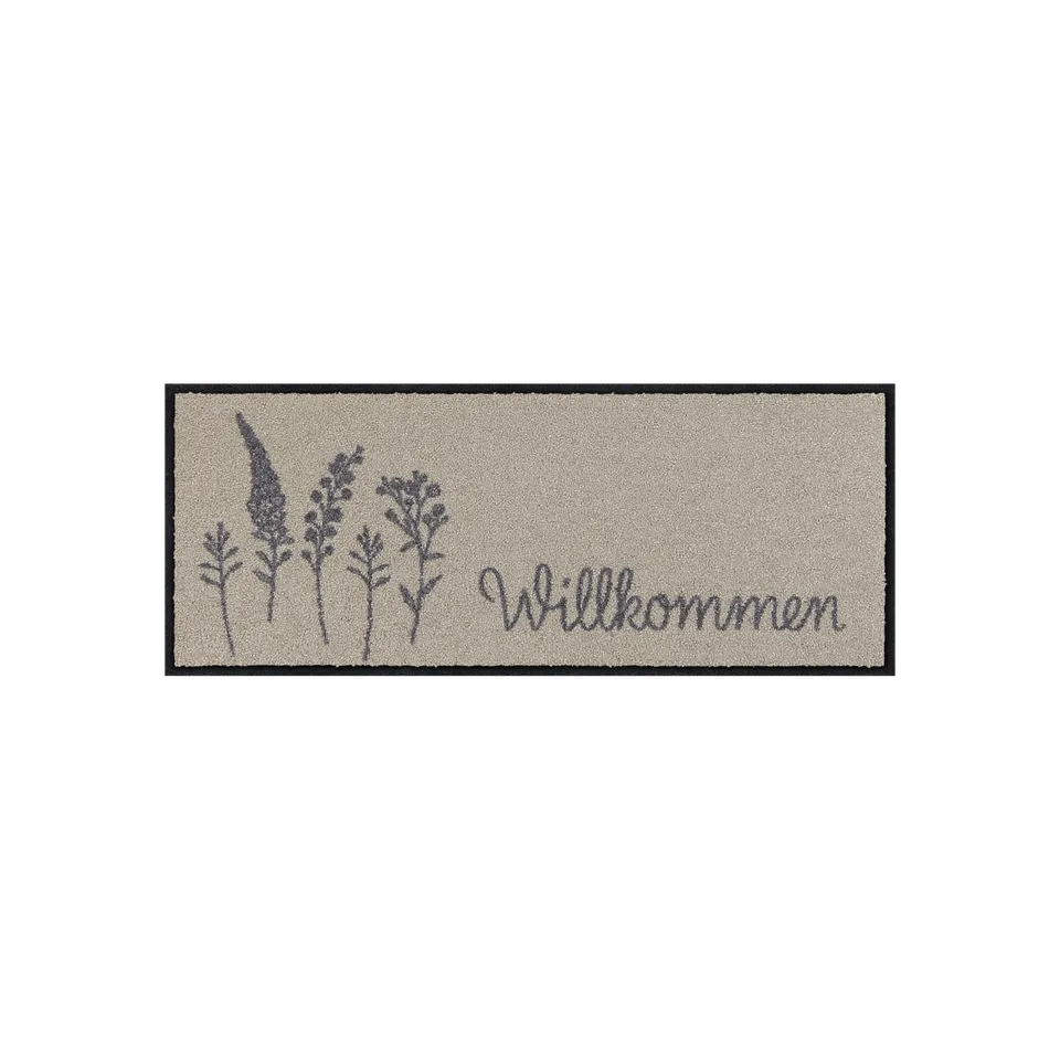 salonloewe-willkommen-wiese-minimatte-30-x-75-cm-beige-grau-polyamid-pflanzenmus image 1