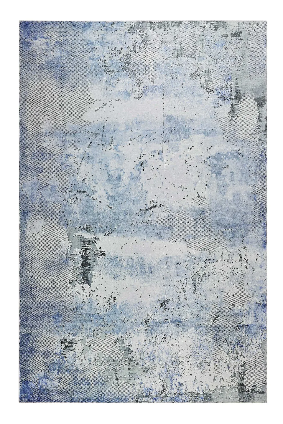 weconhome-radiate-vintage-teppich-blau-grau-kurzflor image 1