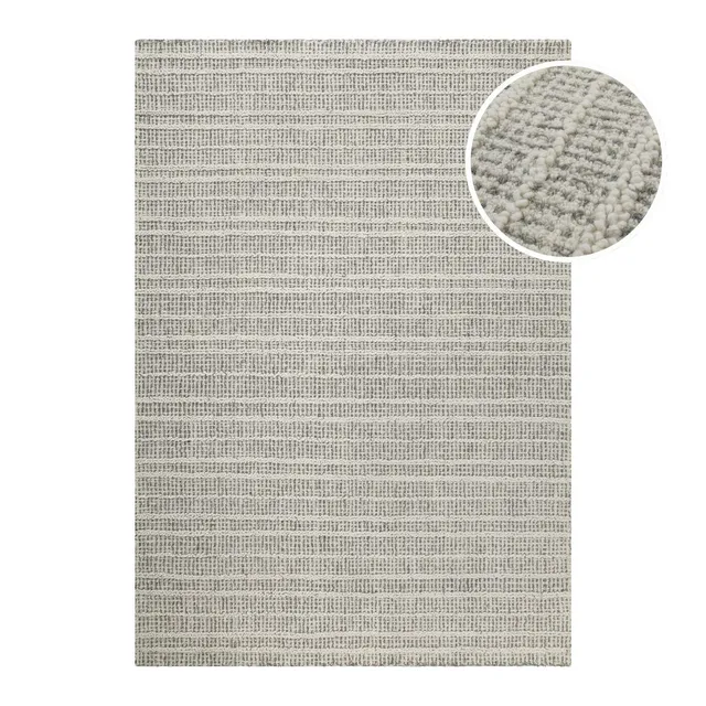 weconhome-hamptons-fortyfive-kurzflor-teppich-grau-aus-schurwolle image 1