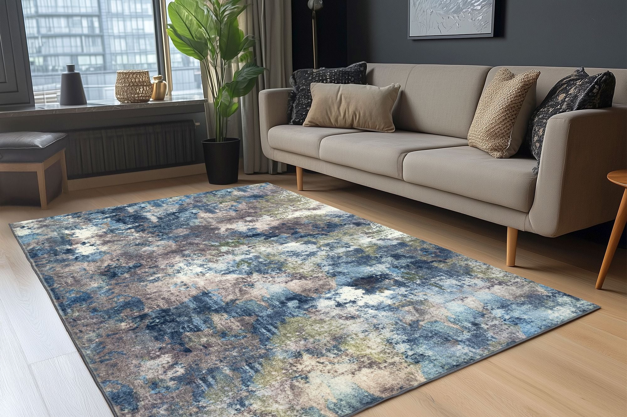 kayoom-elegantica-326-kurzflorteppich-9-mm-florh-he-polyester-baumwollr-cken-vin image 4