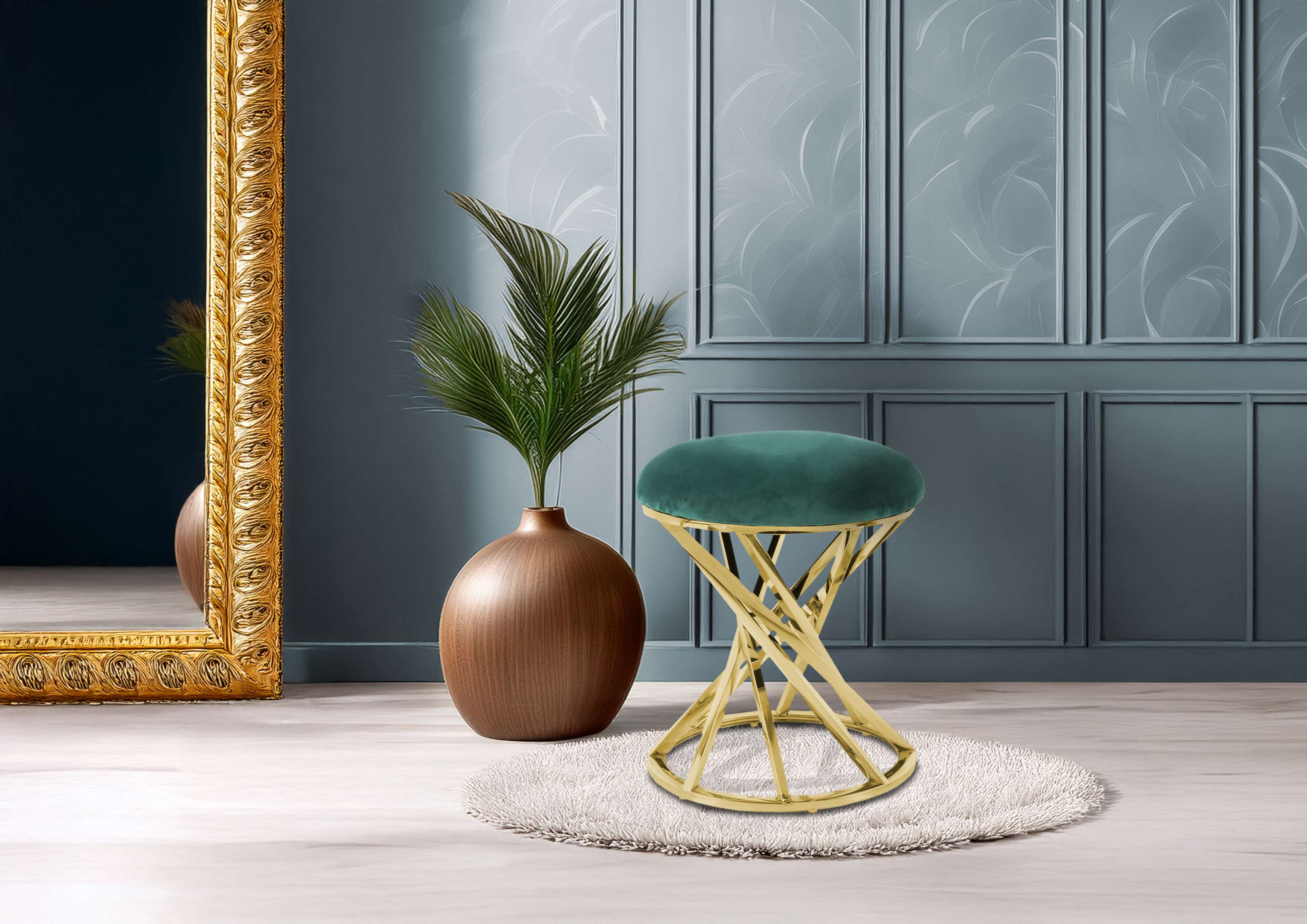 kayoom-wesley-325-sitzhocker-glamour-ses-design-mit-gedrehtem-metallgestell image 6