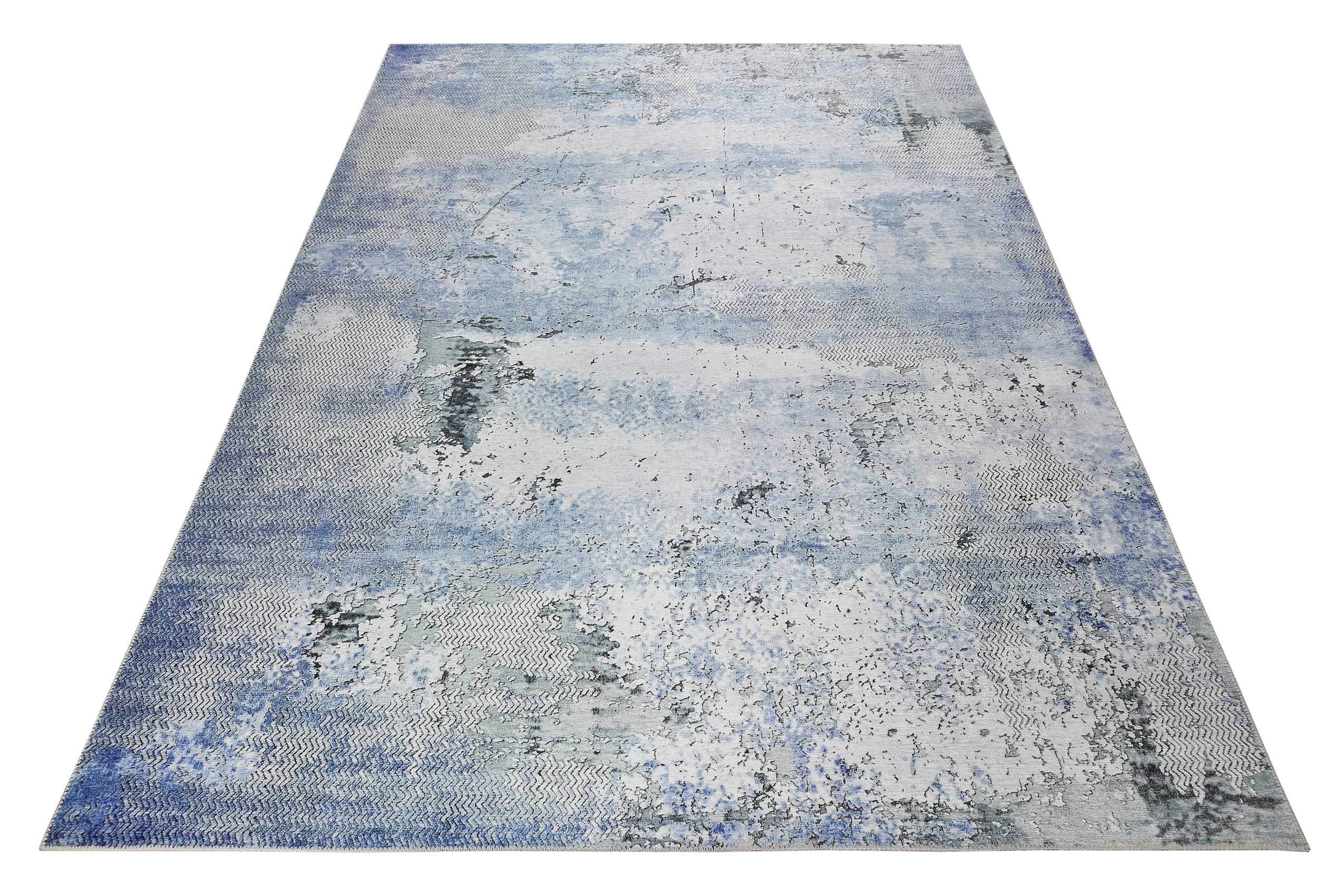 weconhome-radiate-vintage-teppich-blau-grau-kurzflor image 2