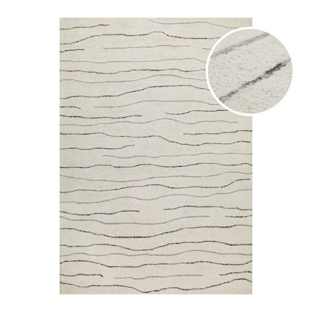 weconhome-hamptons-eleven-kurzflor-teppich-creme-wei-schurwolle image 1