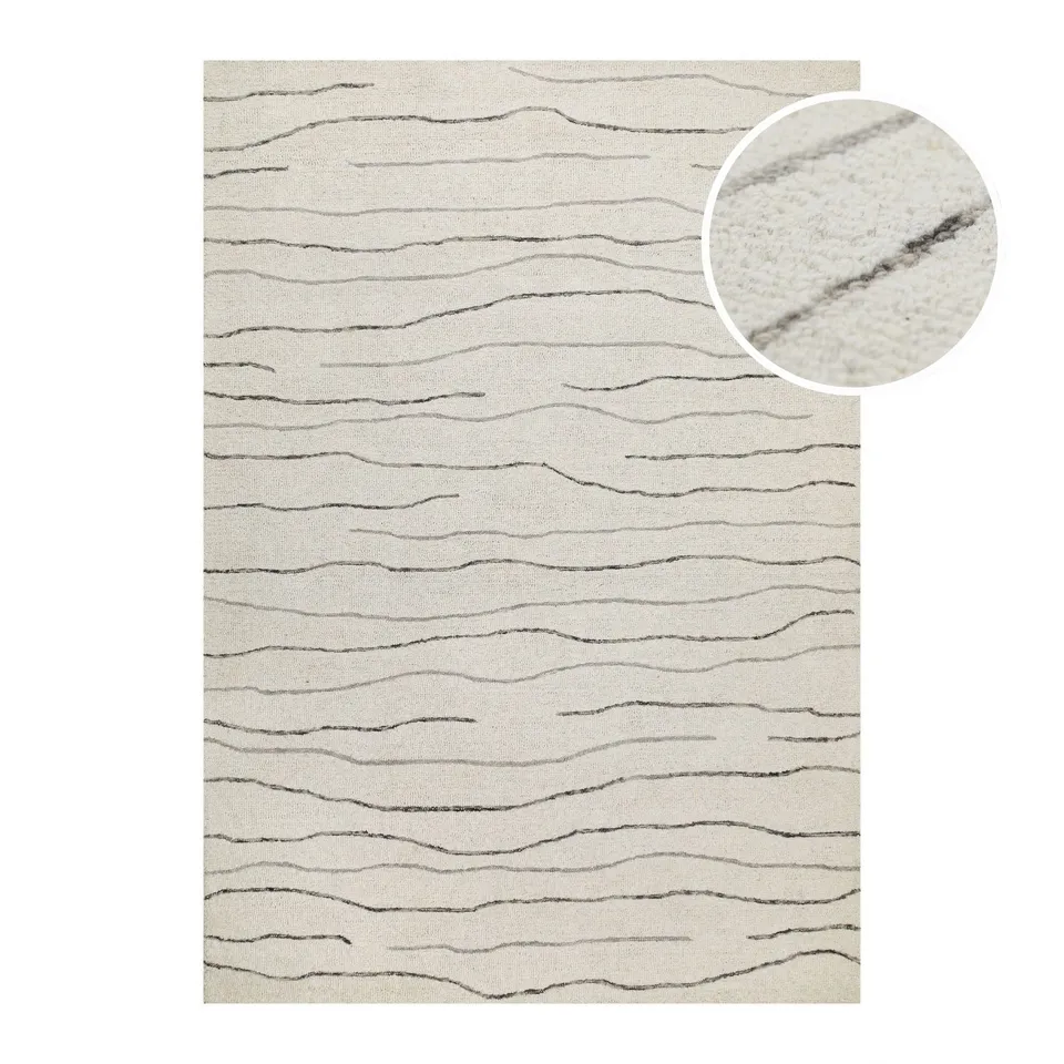 weconhome-hamptons-eleven-kurzflor-teppich-creme-wei-schurwolle image 1