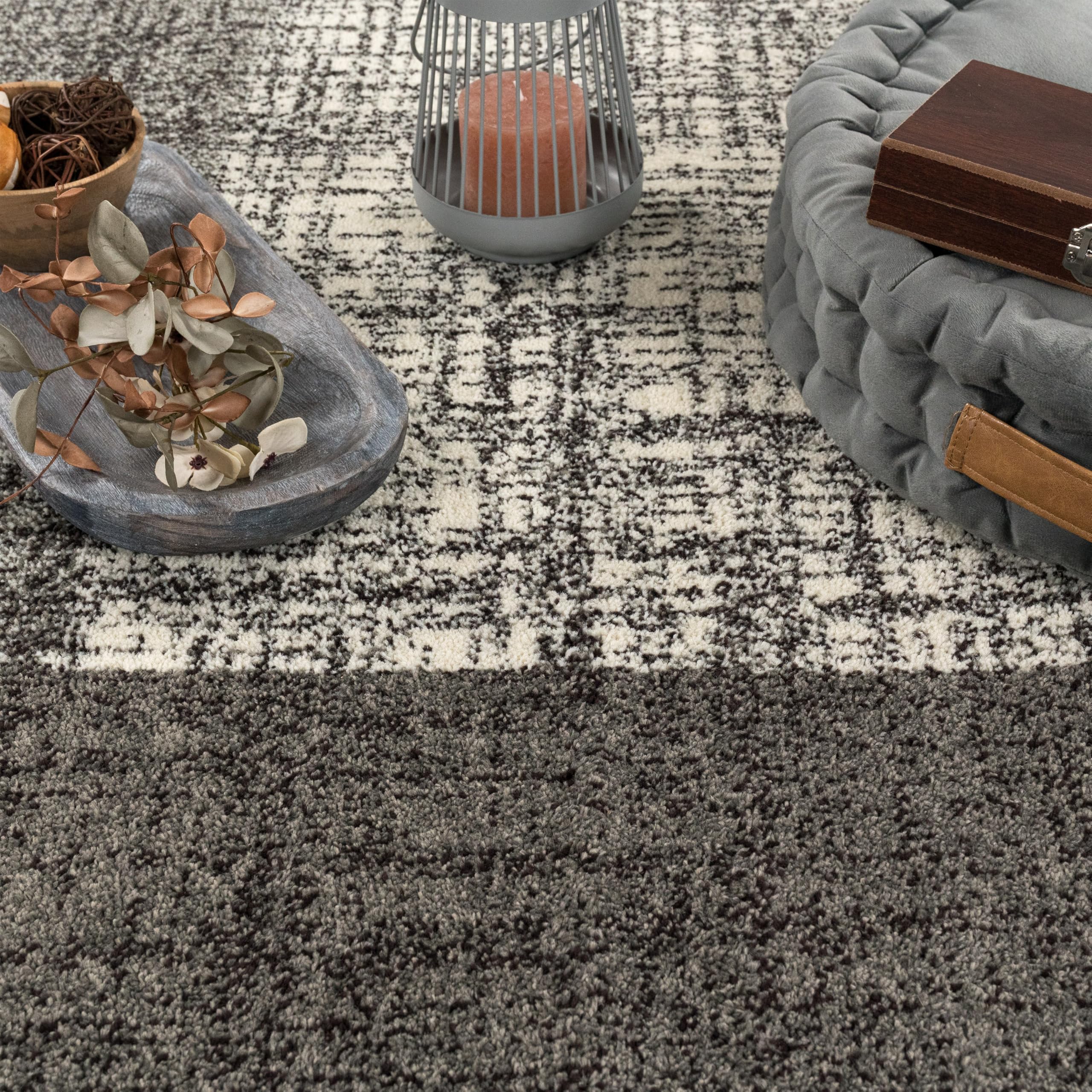 paco-home-designer-teppich-kariert-kurzflor-meliert-140x200-cm-grau-creme-braun image 4