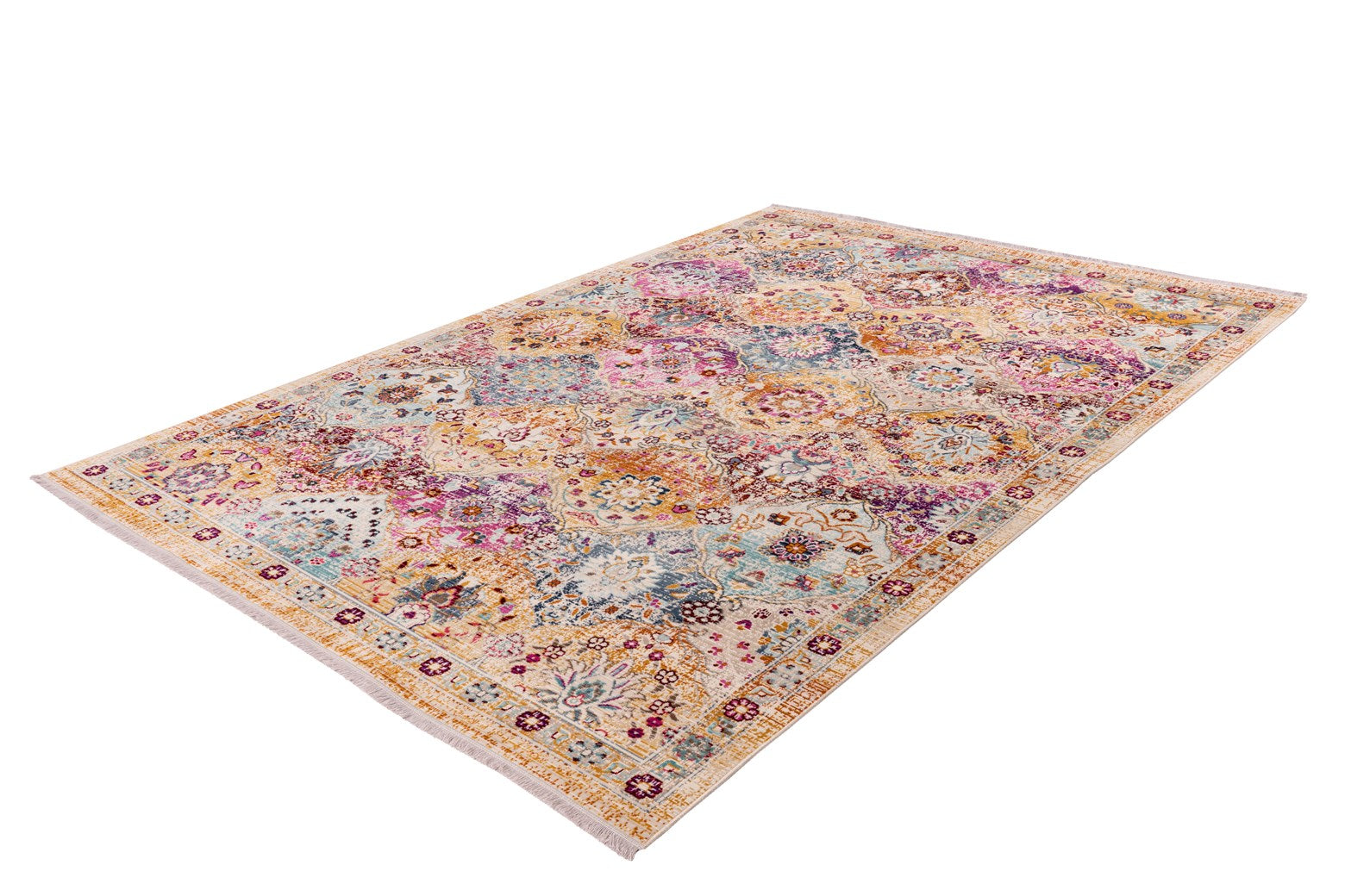 kayoom-anouk-225-teppich-vintage-design-flach-mit-fransen-pflegeleicht image 2