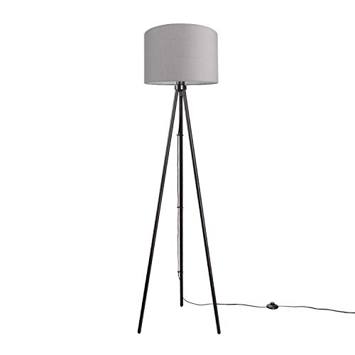 paco-home-volta-led-stehlampe-dreibein-schwarz-schirm-grau-38-cm-e27 image 6