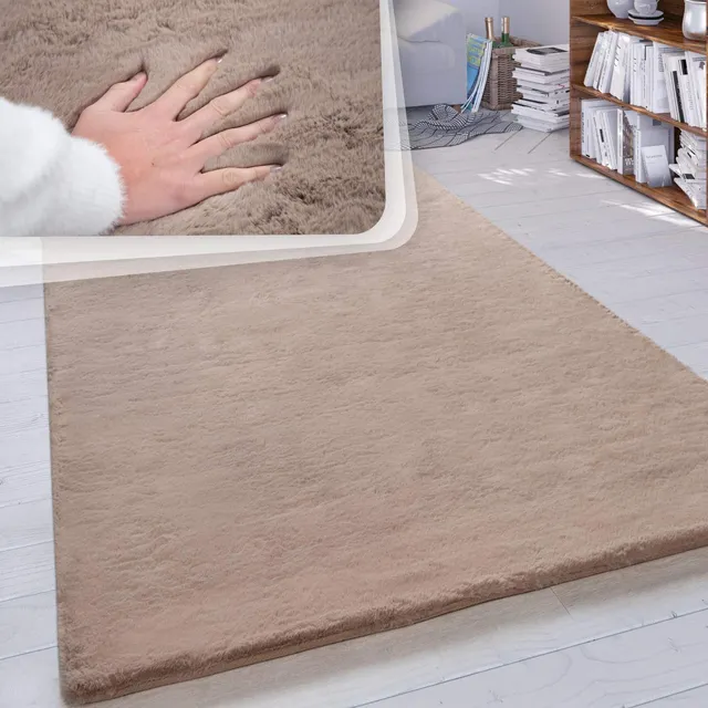 paco-home-teddy-hochflor-teppich-140x200-cm-beige image 1