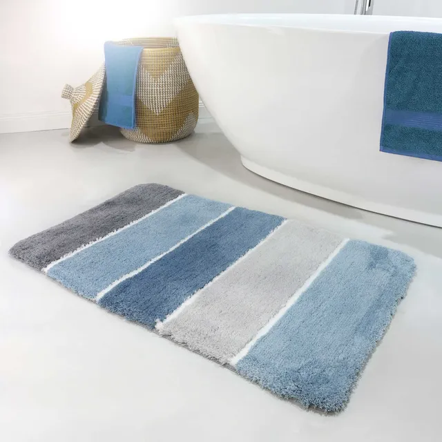 homie-living-badteppich-eckig-blau-grau-rio-marina-streifen image 1