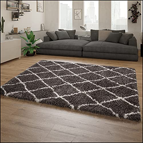 paco-home-shaggy-plus-teppich-grau-rauten-120x160-cm-hochflor image 8