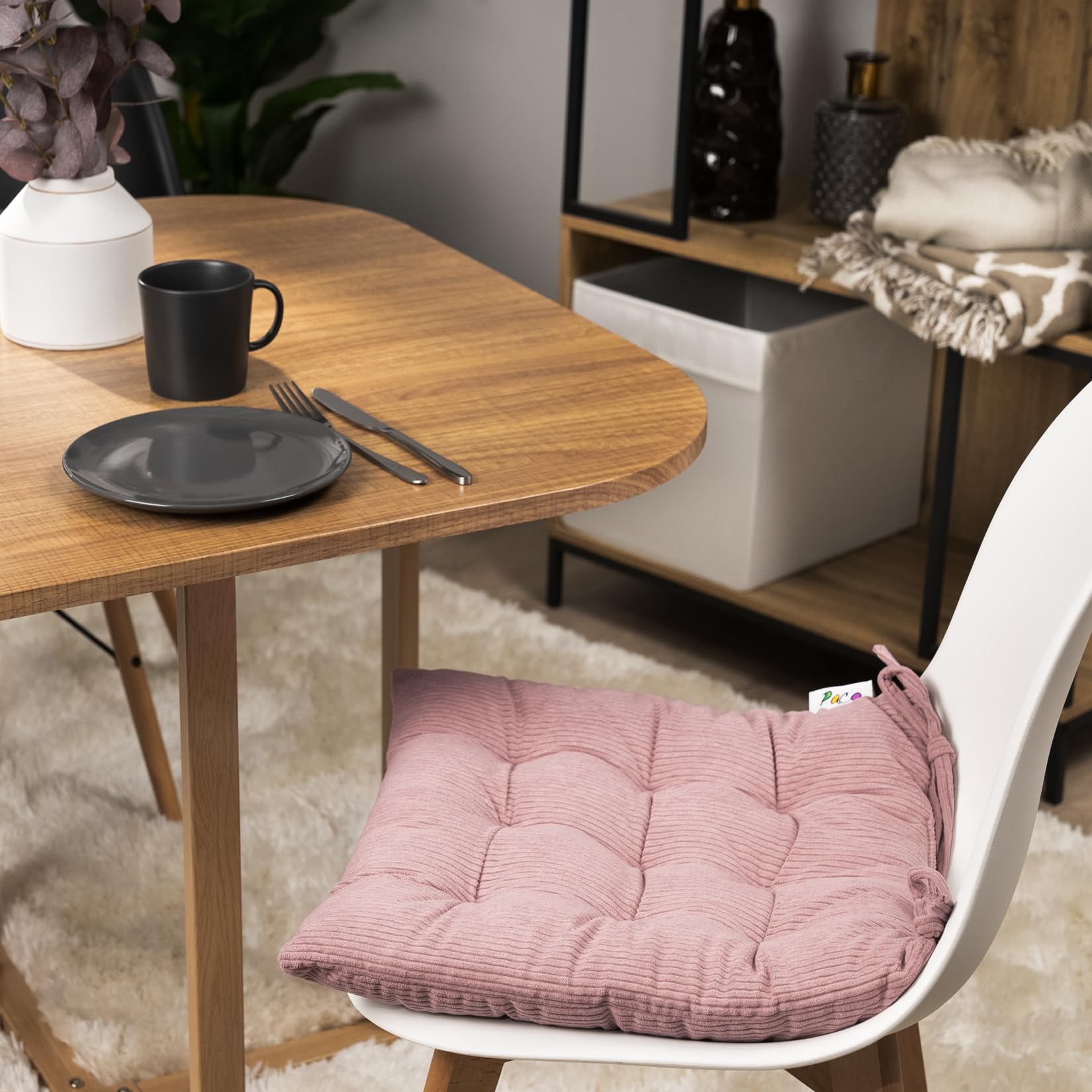 paco-home-sitzkissen-mit-befestigungsb-ndern-40x40-cm-stuhlkissen-indoor-2er-set-10 image 4