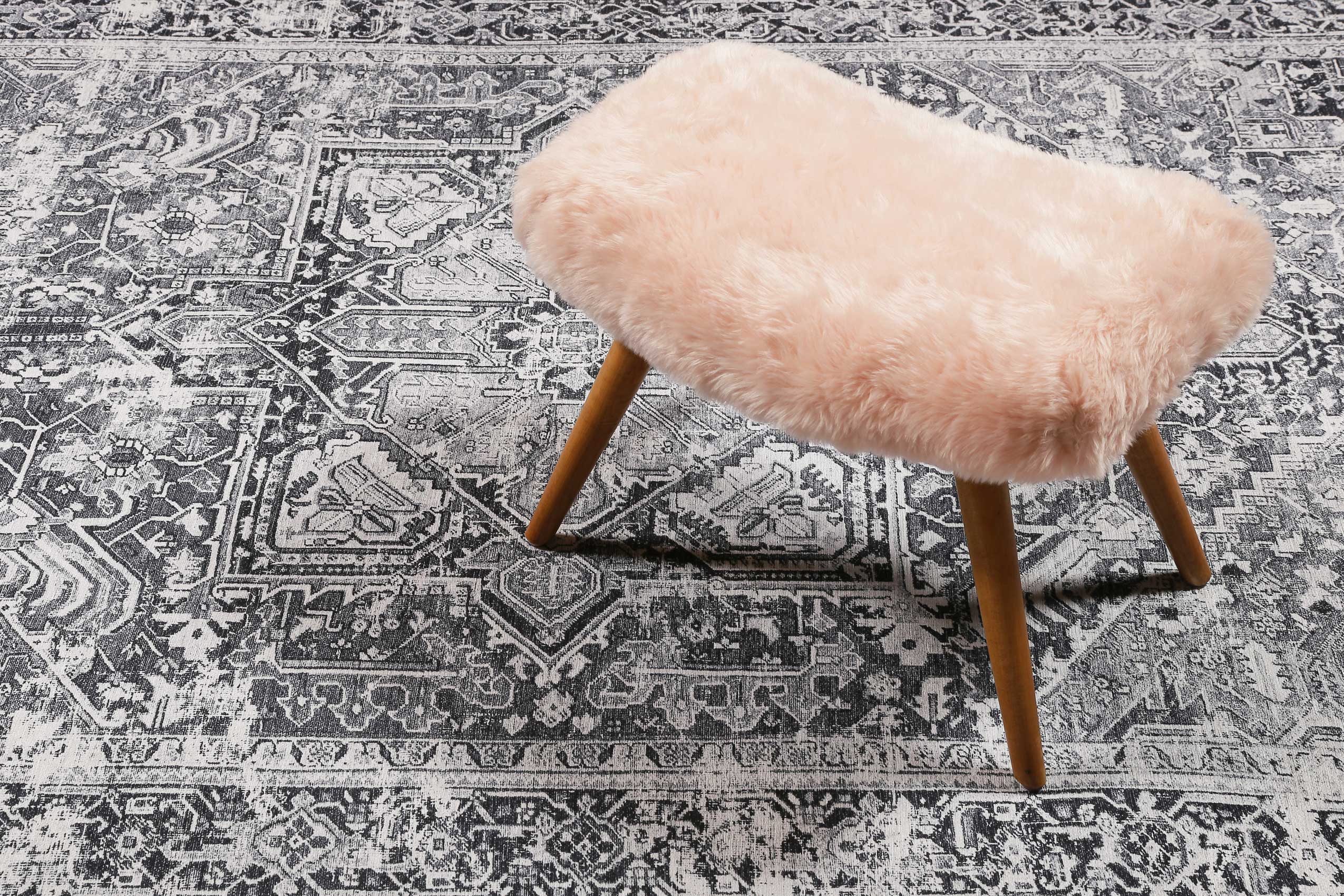weconhome-vintage-teppich-seelace-grau-kurzflor-gewebt-chenille-baumwolle-oeko-t image 6
