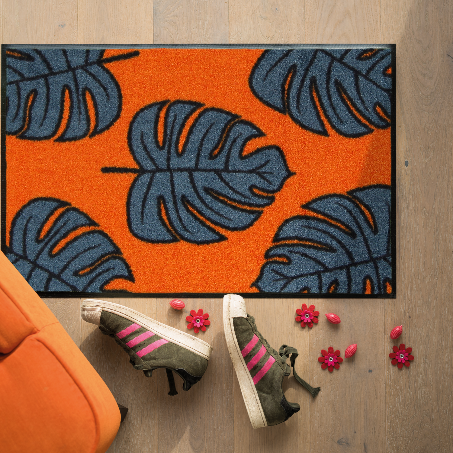 salonloewe-monstera-allover-orange-eingangsmatte-45-x-70-cm-orangefarbene-bl-tte image 2
