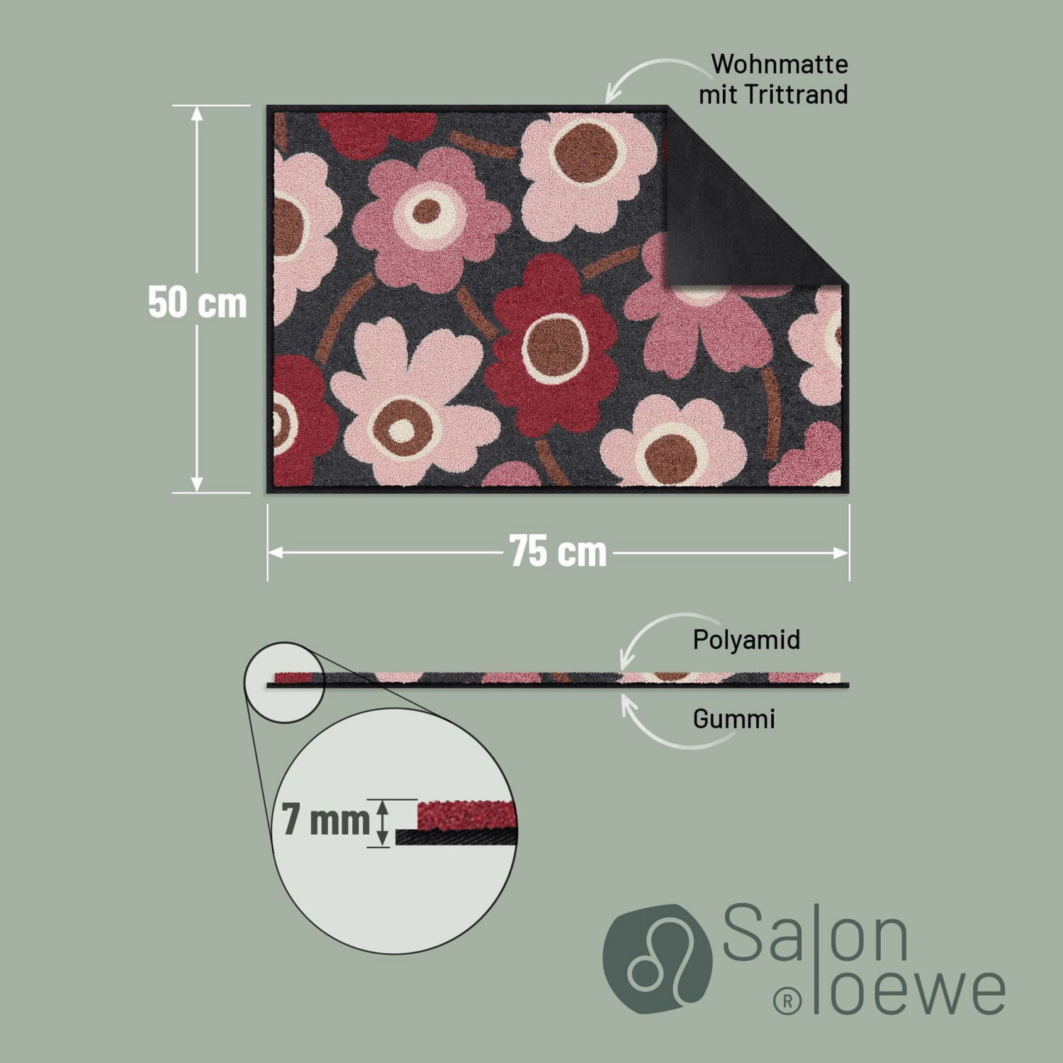 salonloewe-blooming-harmony-eingangsmatte-50-x-75-cm-blumige-fu-matte-mit-harmon image 3