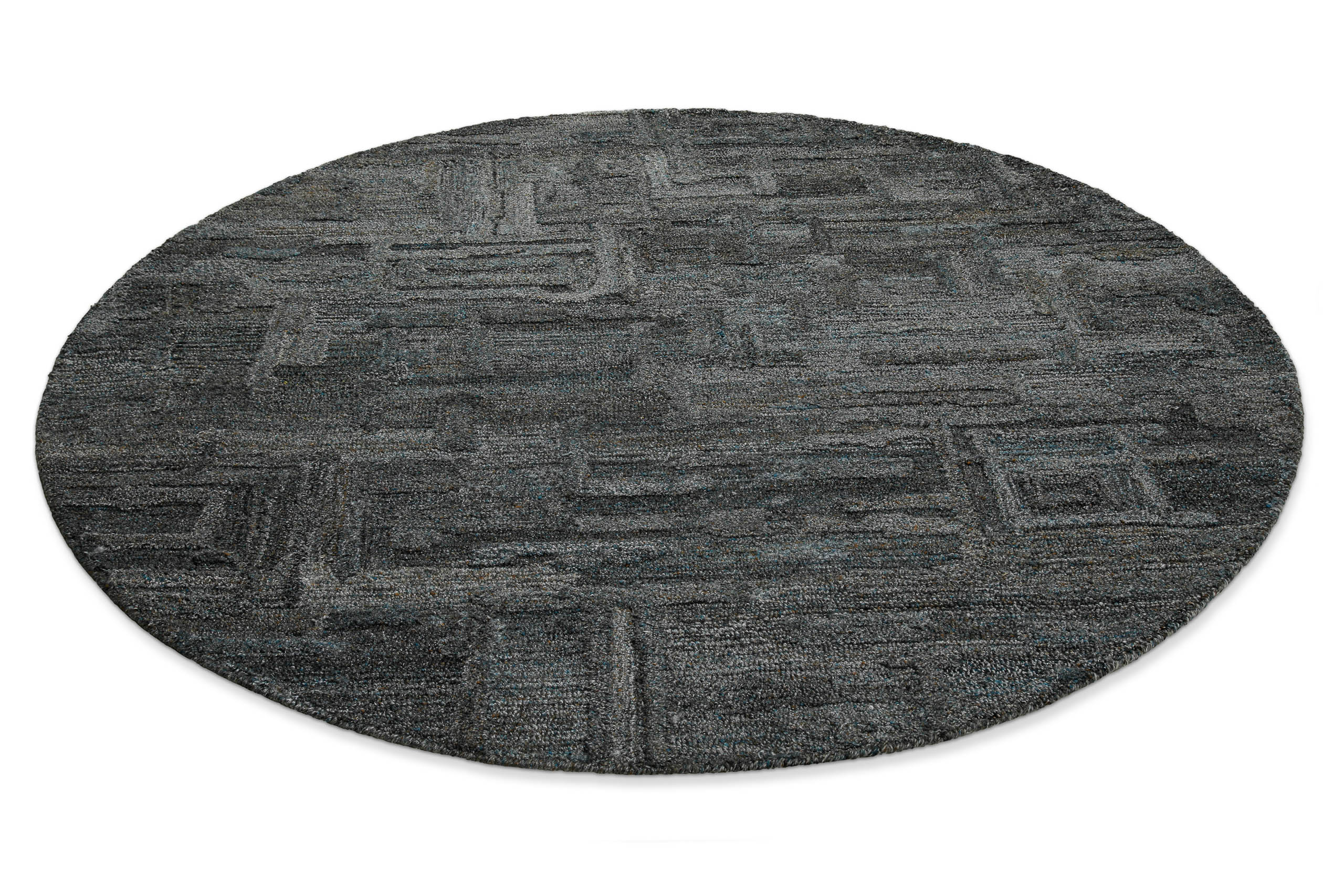 weconhome-hamptons-fortytwo-kurzflor-teppich-rund-blau-grau-meliert image 3