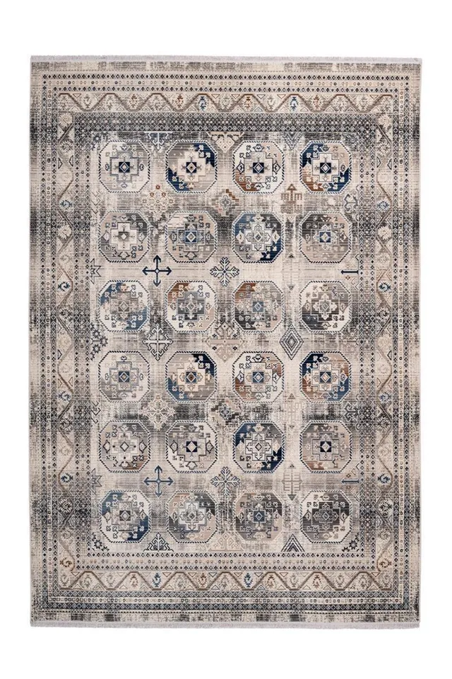 kayoom-anouk-425-vintage-teppich-flach-weich-fransen-pflegeleicht image 1