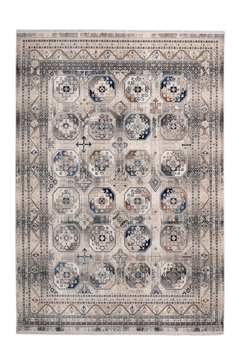 kayoom-anouk-425-vintage-teppich-flach-weich-fransen-pflegeleicht image 1