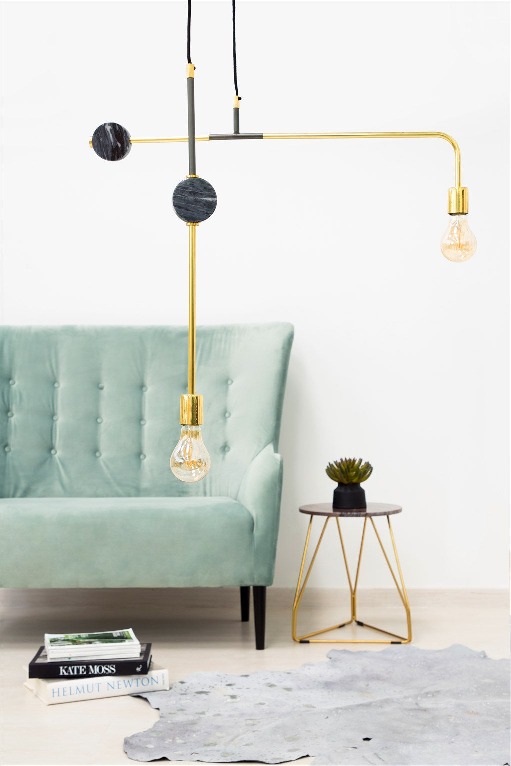 kayoom-caecilia-287-h-ngelampe-industrial-design-aus-eisen-kupfer-marmor-schwarz image 1