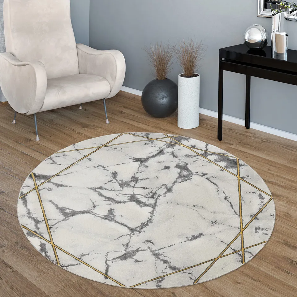 paco-home-brilliance-marmor-teppich-rund-120-cm-grau-gold image 1