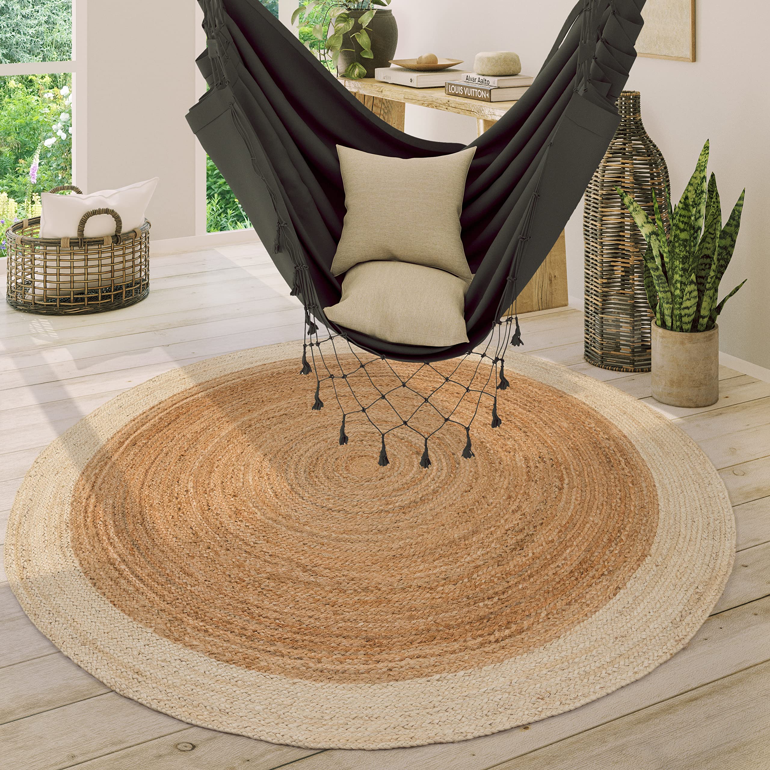 paco-home-jute-teppich-rund-200-cm-elfenbein-boho-ethno-handgefertigt image 1