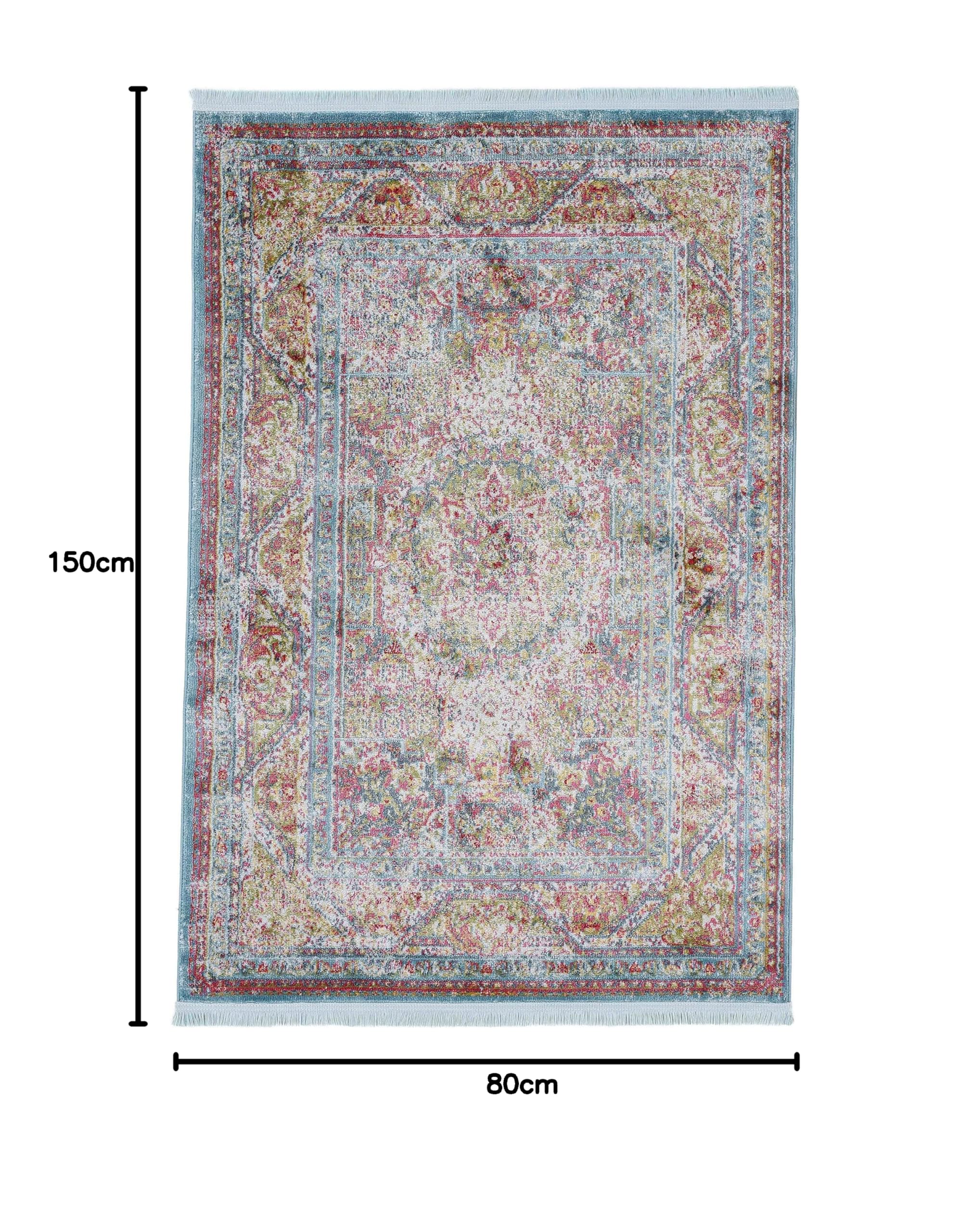 carpetfine-yuri-vintage-teppich-t-rkis-80x150-cm-moderner-teppich-f-r-wohn-und-s image 2