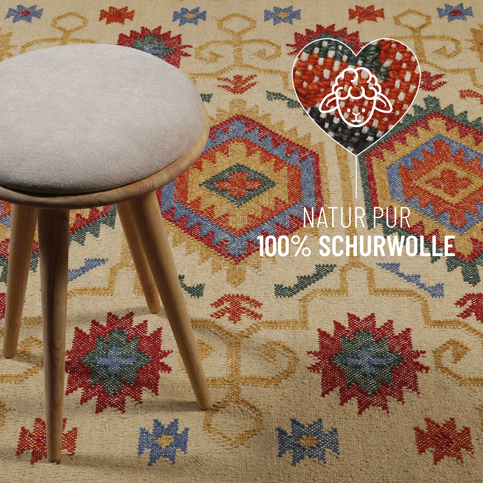 green-looop-valere-kelim-teppich-beige-wolle-handgewebt image 6