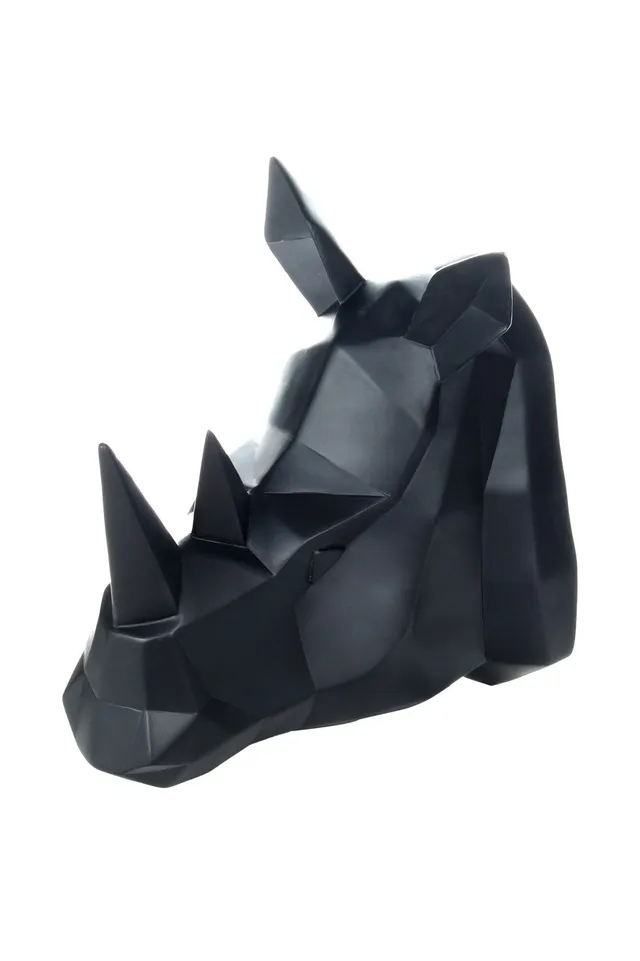 kayoom-wanddeko-rhino-110-schwarz-kunstharz-wanddekoration-21-x-27-5-x-29-5-cm-2 image 1