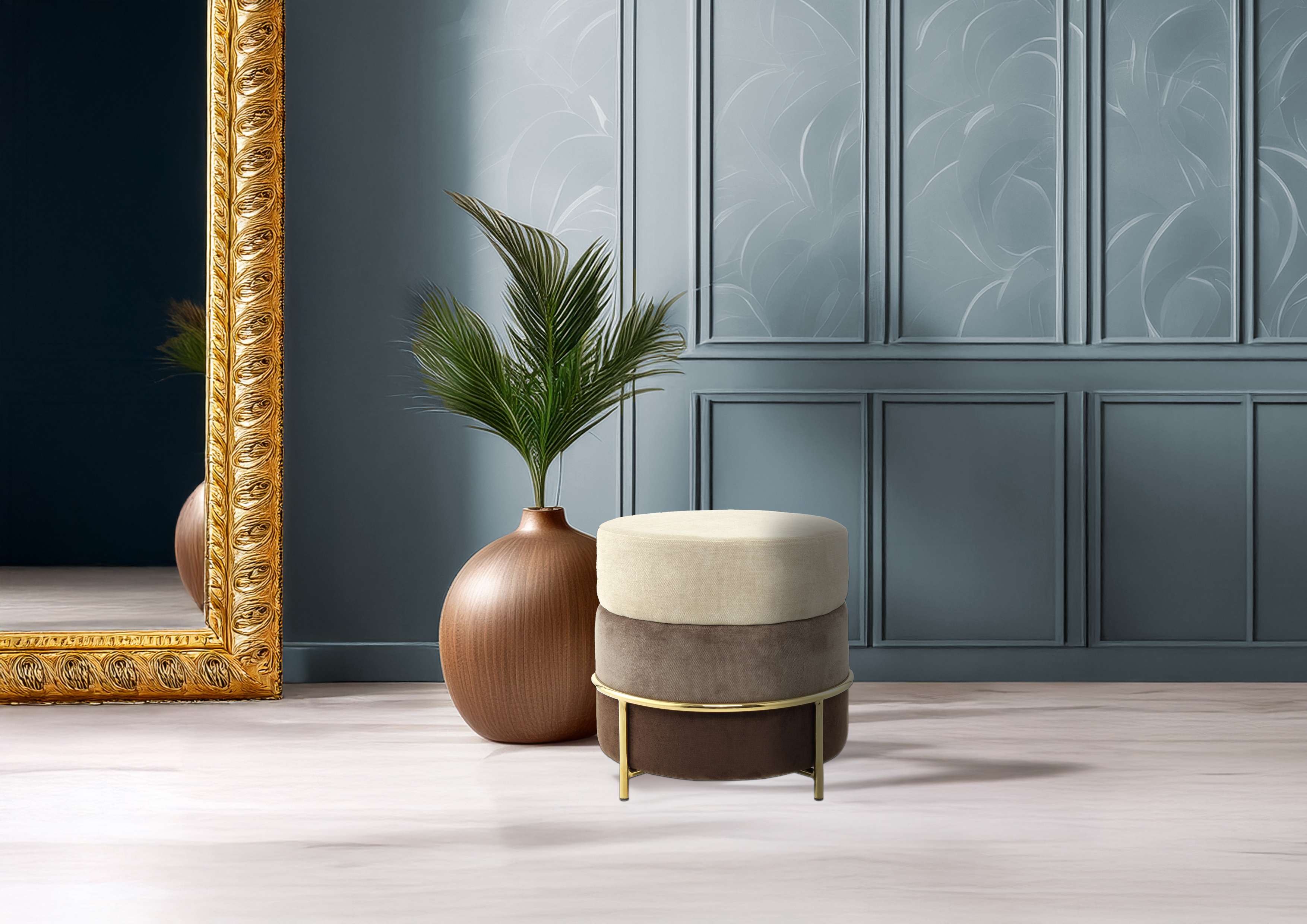 kayoom-hocker-matilda-225-runder-sitzpouf-mit-elegantem-metallgestell-und-weiche image 7