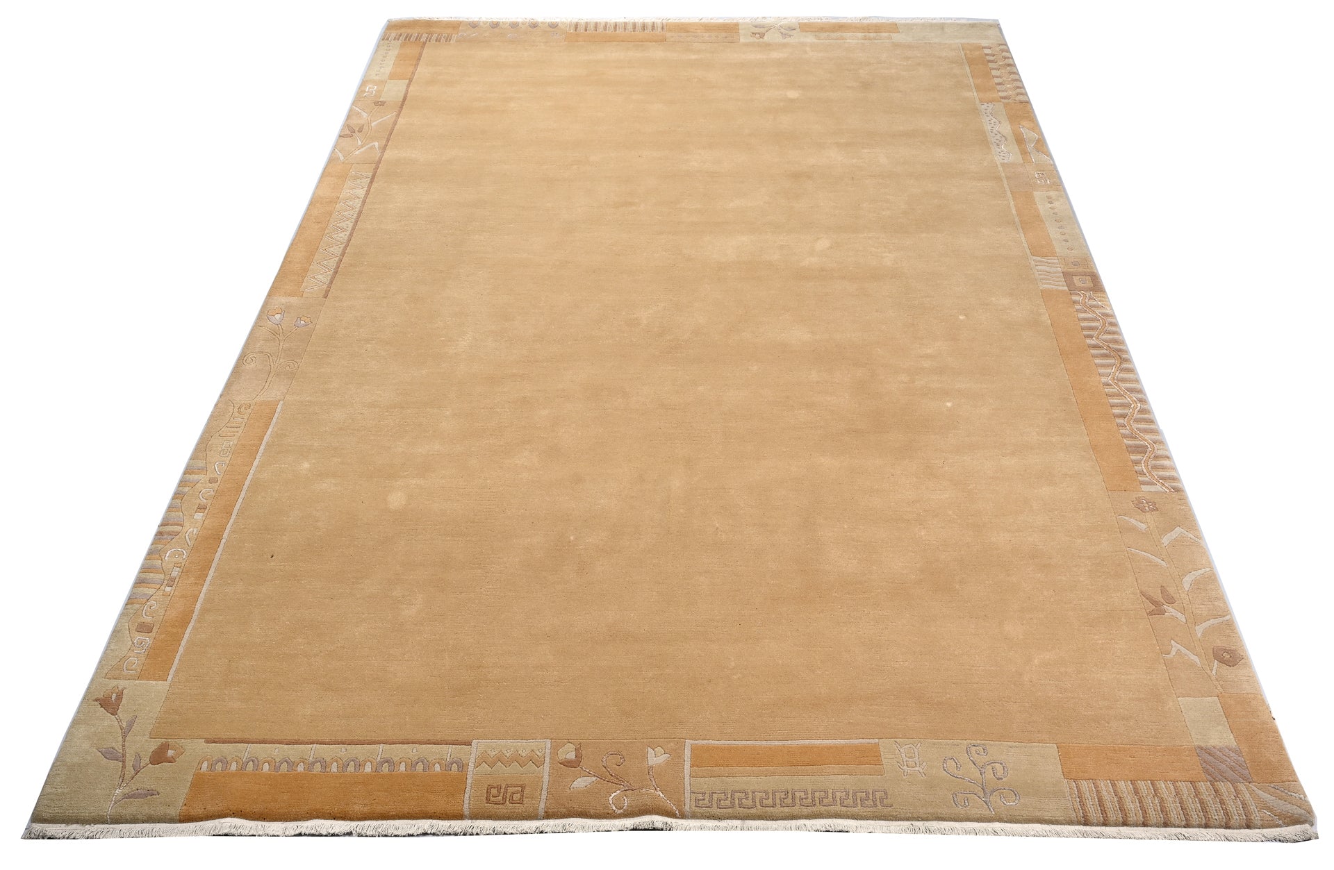 weconhome-handgekn-pfter-tibetischer-teppich-in-warmem-beige-mit-retro-bord-re-n image 5