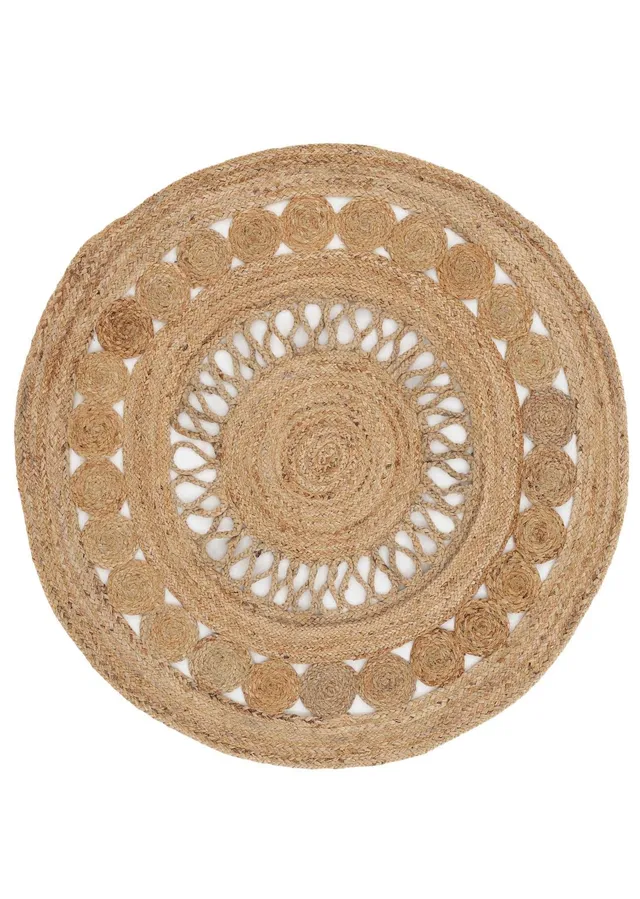carpetfine-ella-juteteppich-rund-150-cm-natur-boho image 1