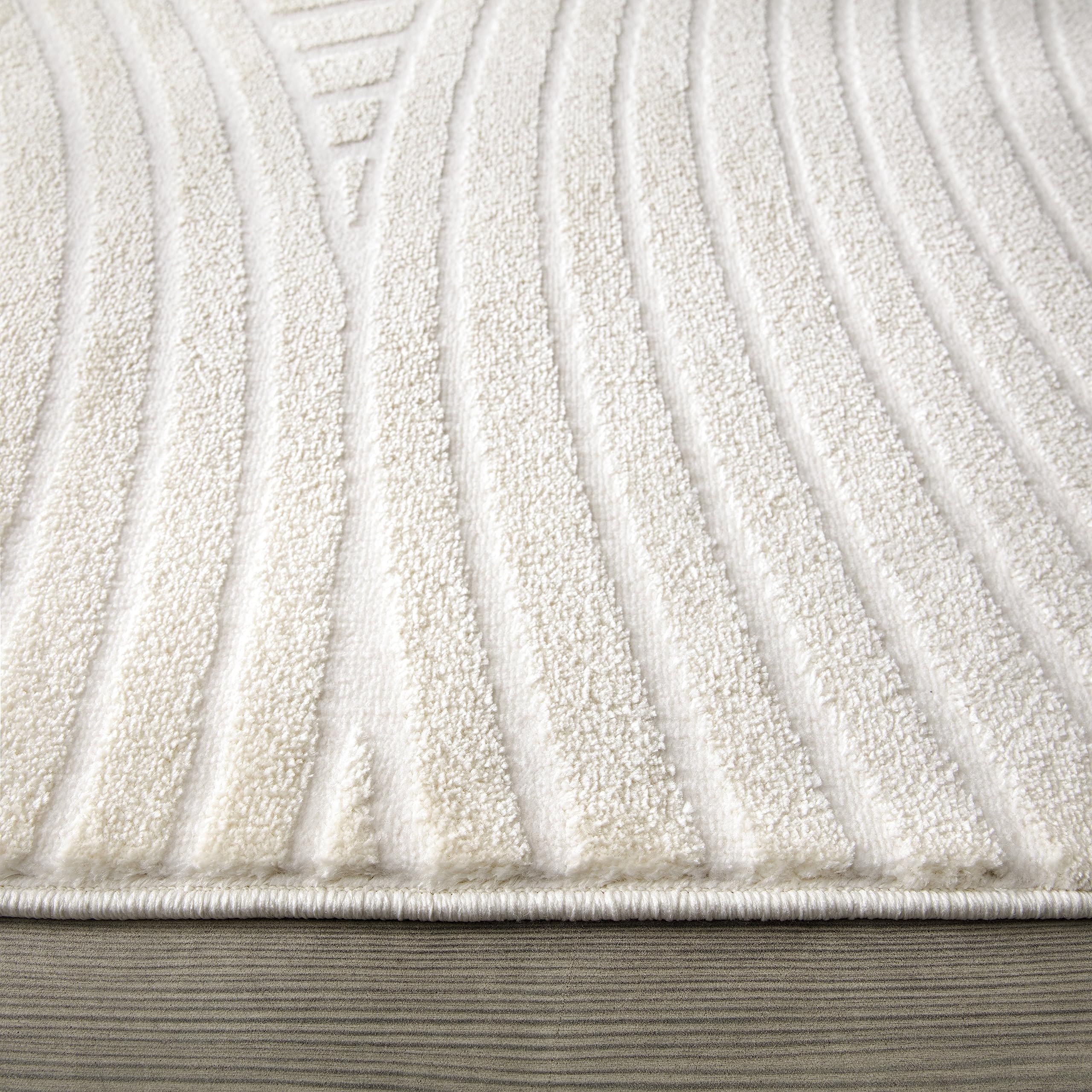 paco-home-teppich-kurzflor-skandi-boho-3d-effekt-creme-6-120x170-cm image 2