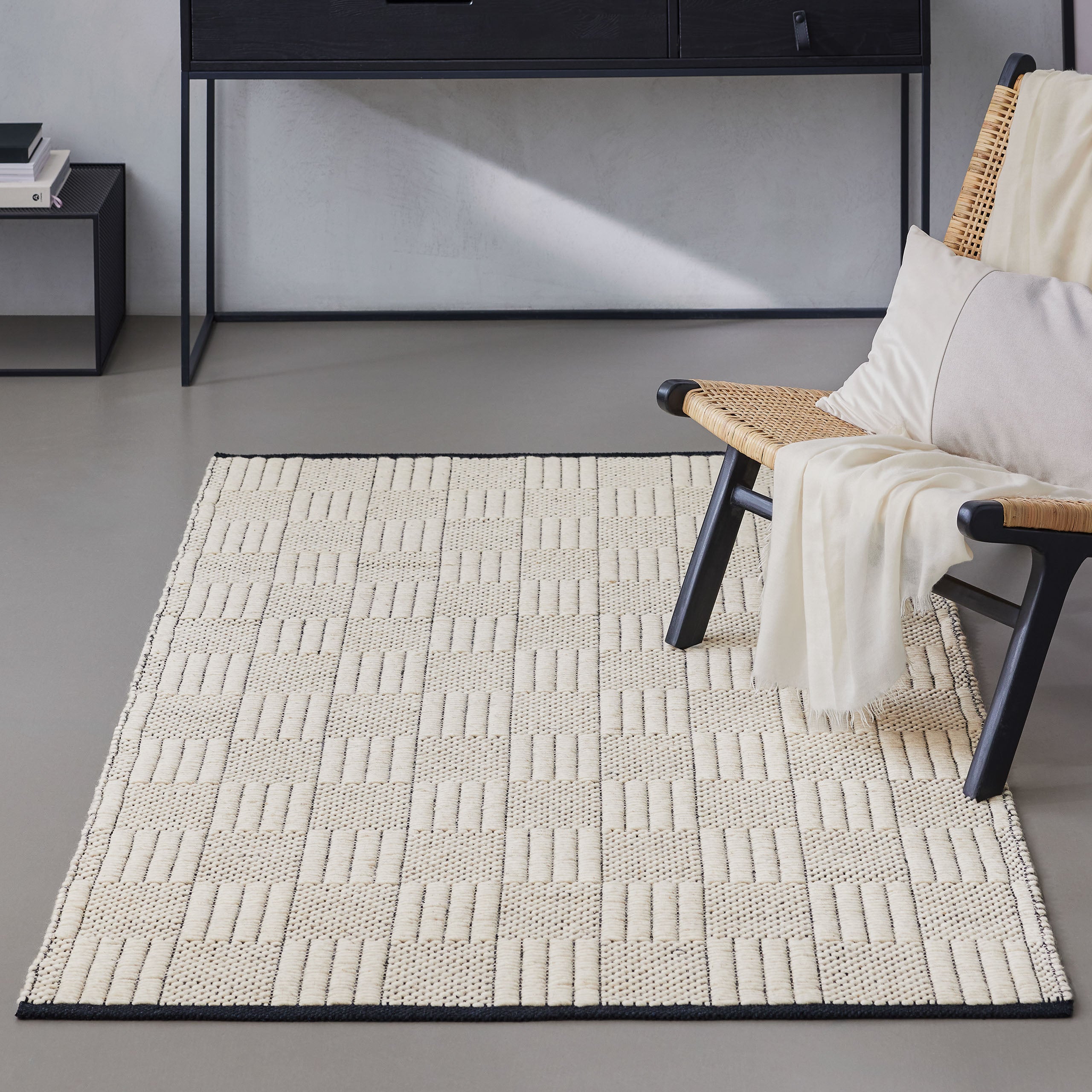 weconhome-lani-wollteppich-creme-wei-karo image 2