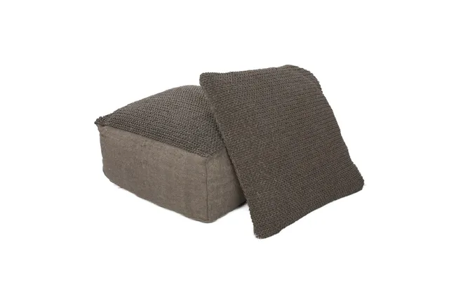 kayoom-shaun-210-sitzkissen-set-mit-pouf-handgefertigt-grau-polyester-baumwoll-m image 1