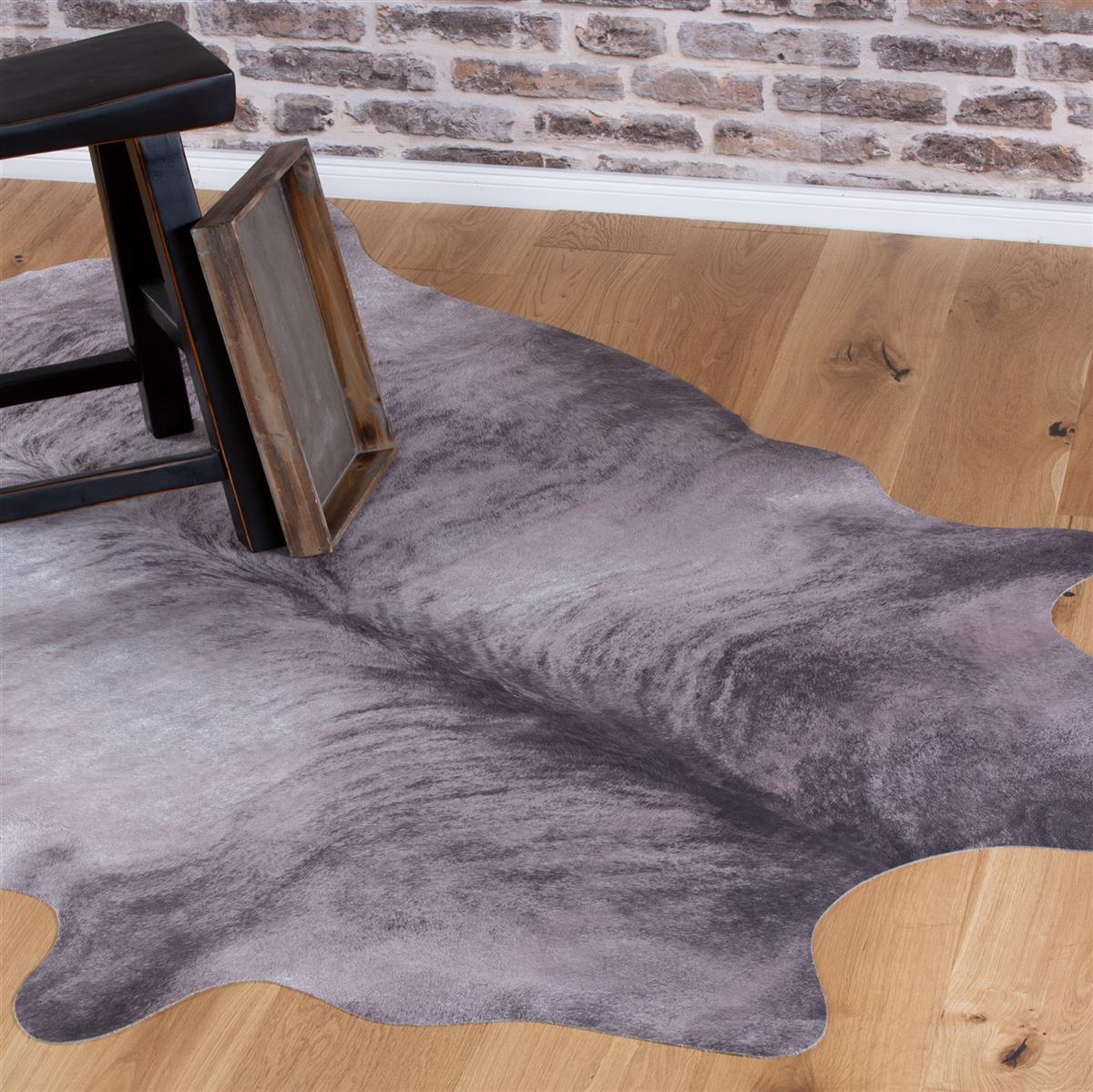 kayoom-sanari-203-kunstfell-grau-155-x-190-cm-veganer-teppich-im-fell-look image 2