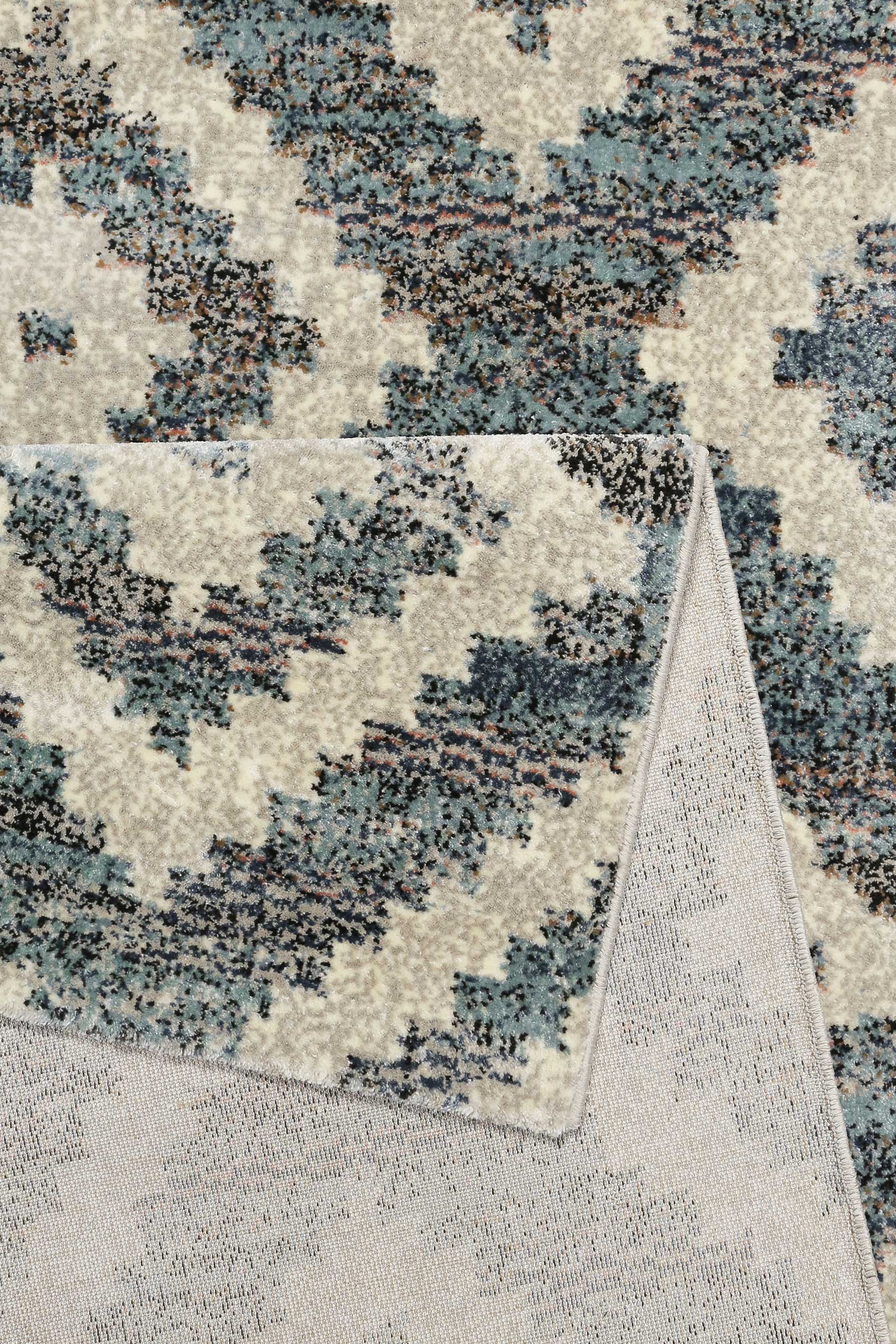 weconhome-passion-2-0-kurzflor-teppich-grau-blau-beige-mit-rhombenmuster image 3