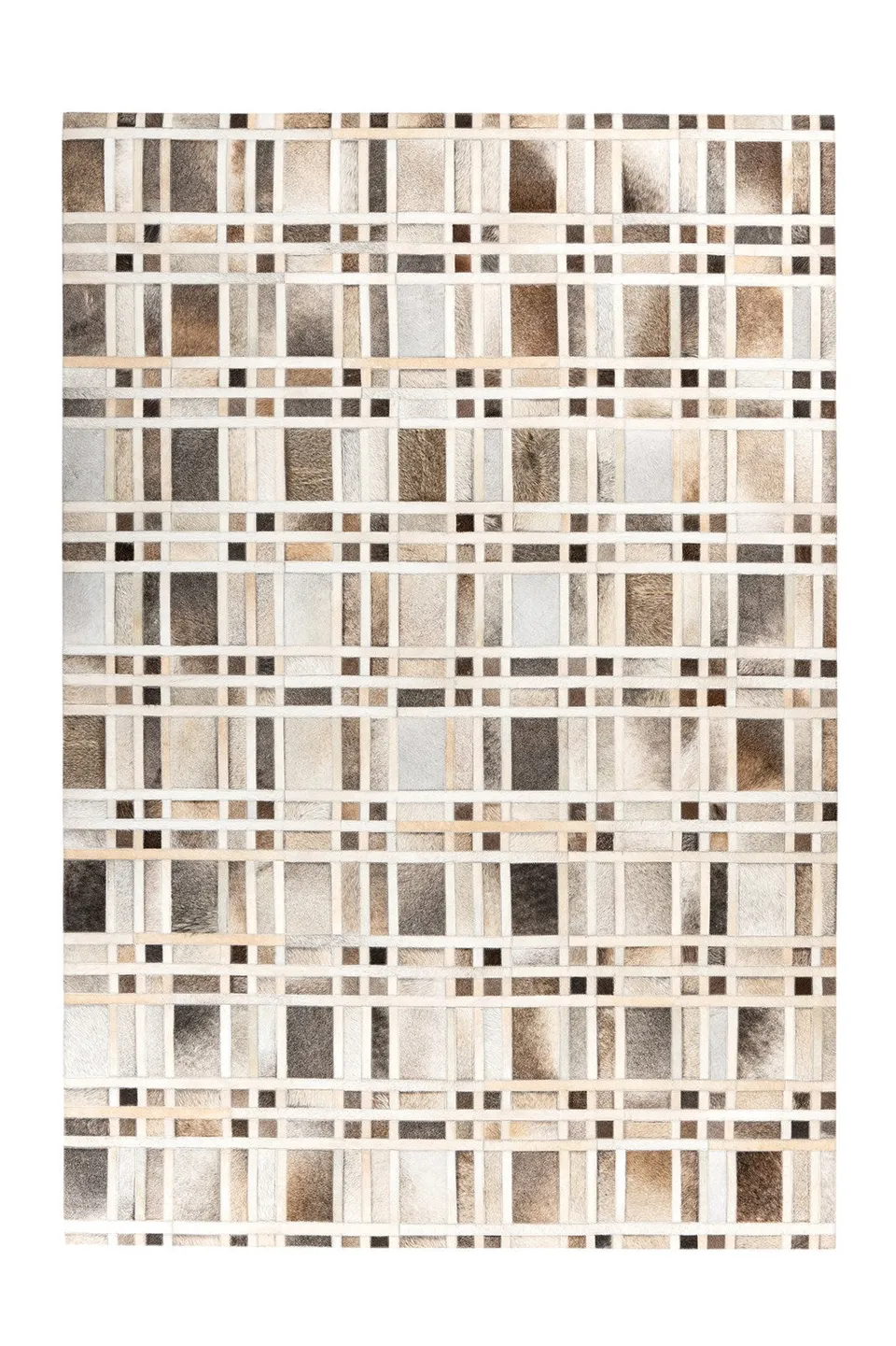 kayoom-lavin-225-design-teppich-patchwork-look-aus-lederst-cken-unikat-mit-leder image 1