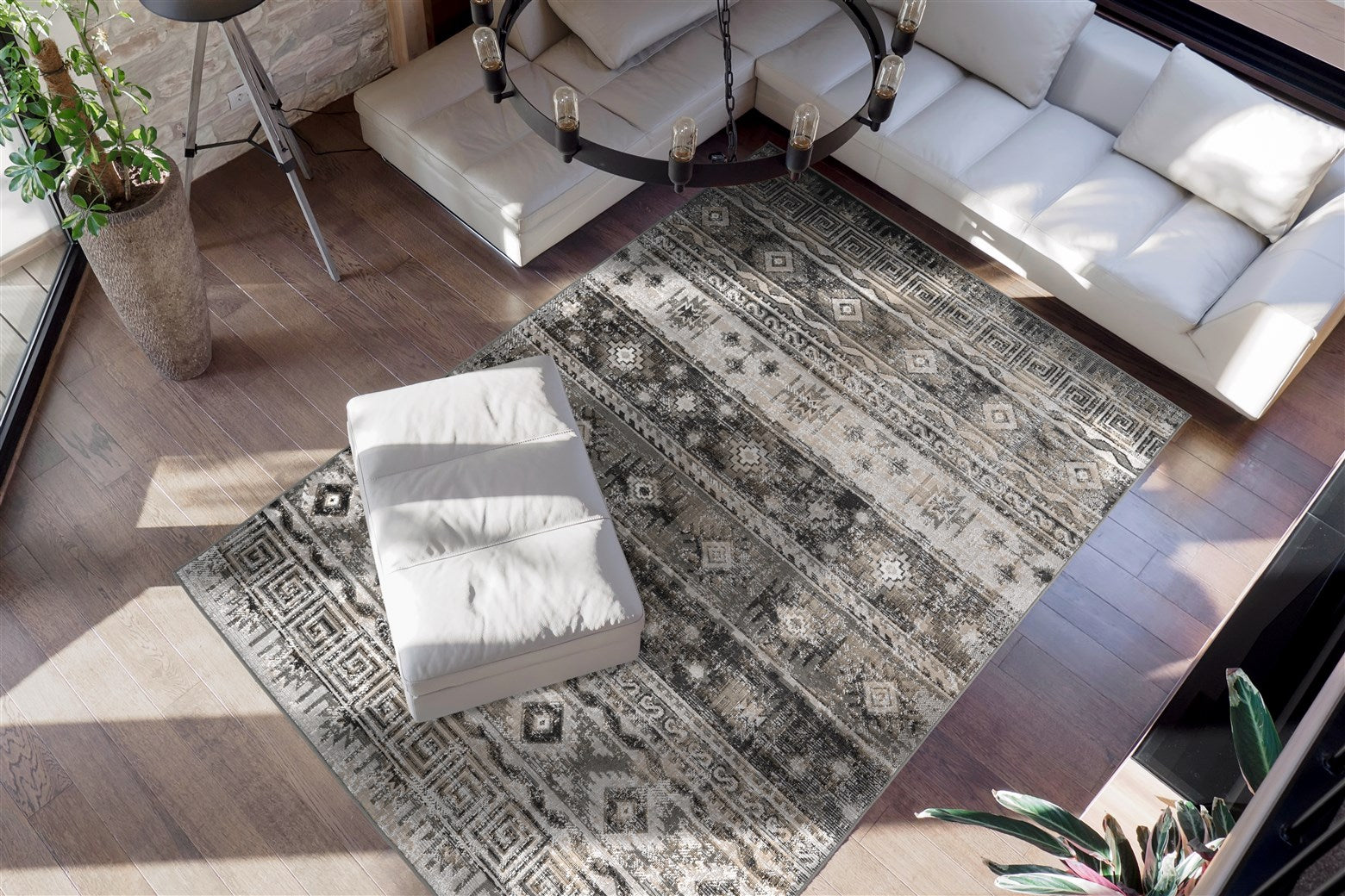 kayoom-ariya-325-vintage-teppich-mit-fransen-flachflor image 3