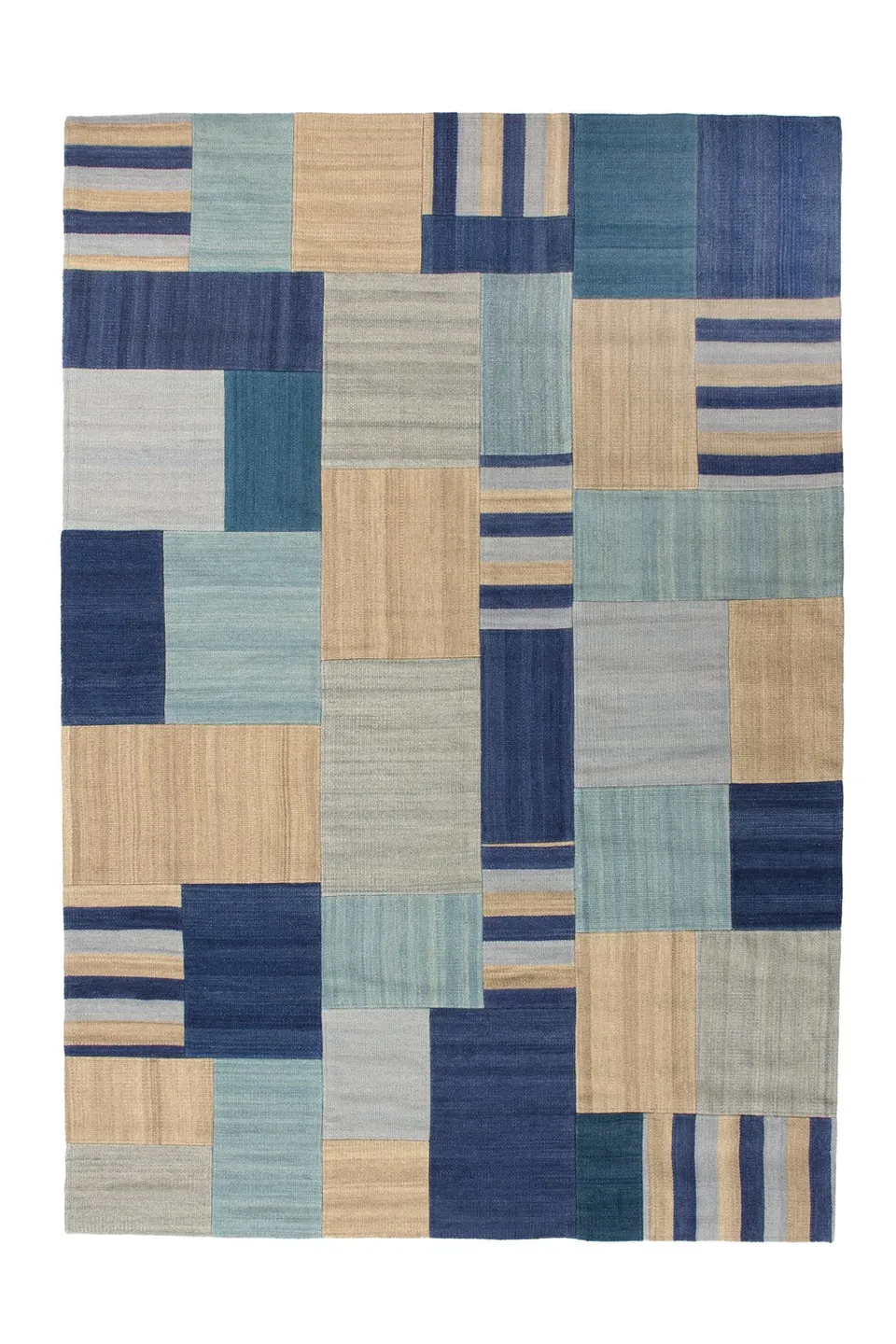 kayoom-radical-310-naturteppich-im-patchwork-design-handgefertigt-aus-wolle-baum image 1