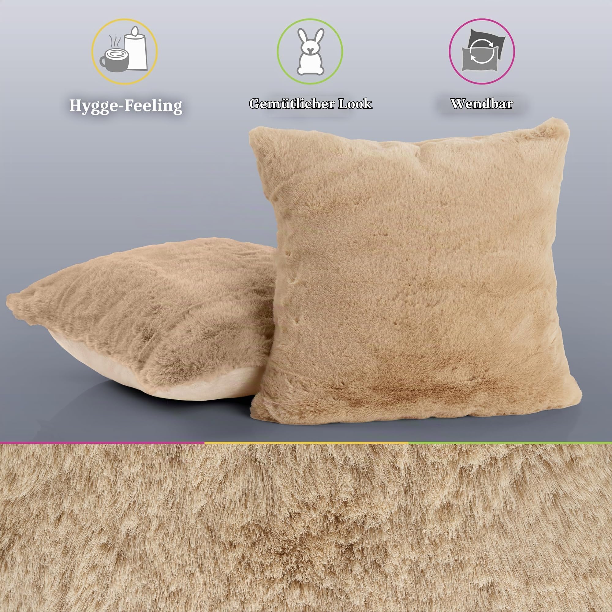 paco-home-kissenbezug-kunstfell-2er-set-beige-flauschig-waschbar image 3