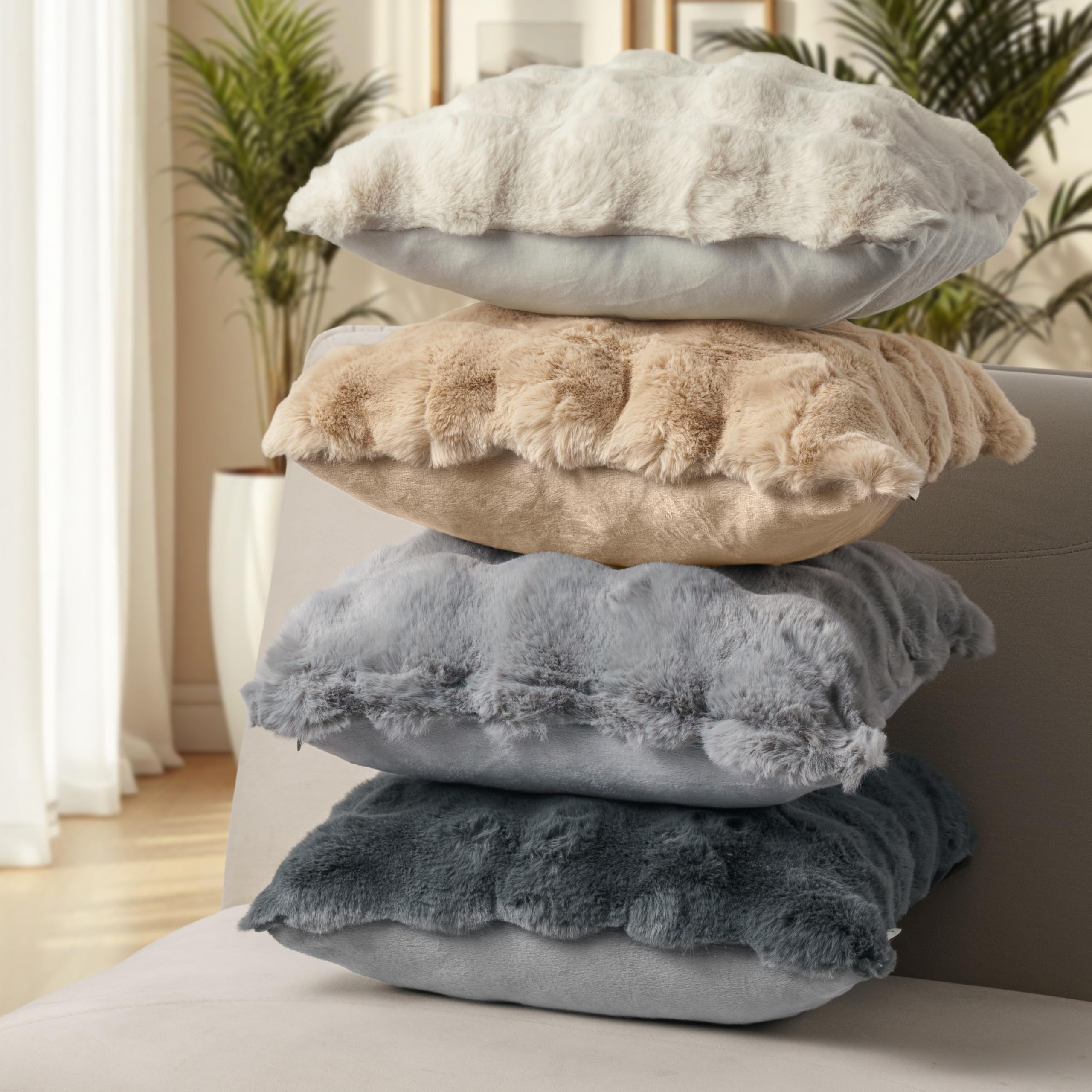 paco-home-boho-kissenbezug-2er-set-anthrazit-flauschig-waschbar image 6