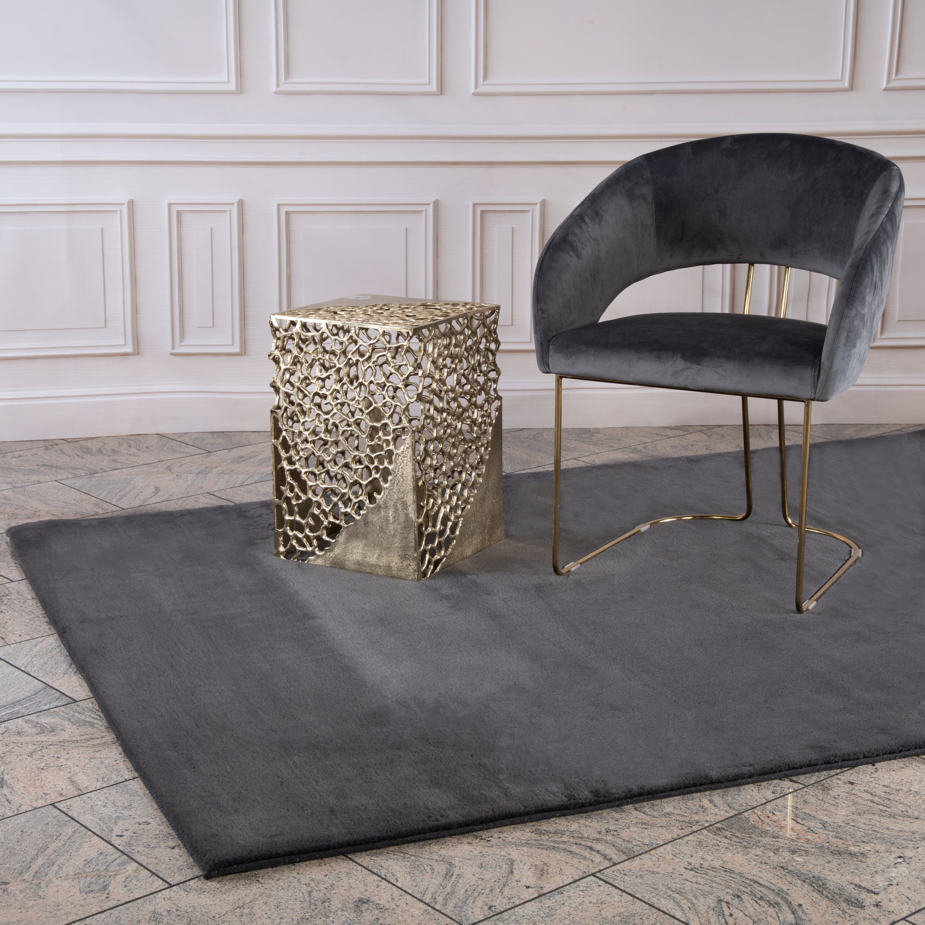 kayoom-kazan-125-kurzflorteppich-21-mm-flor-polyester-graphit image 3