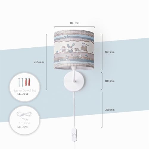 paco-home-volta-kinder-wandleuchte-e14-feuerwehr-stra-e-stoffschirm-mit-stecker image 7